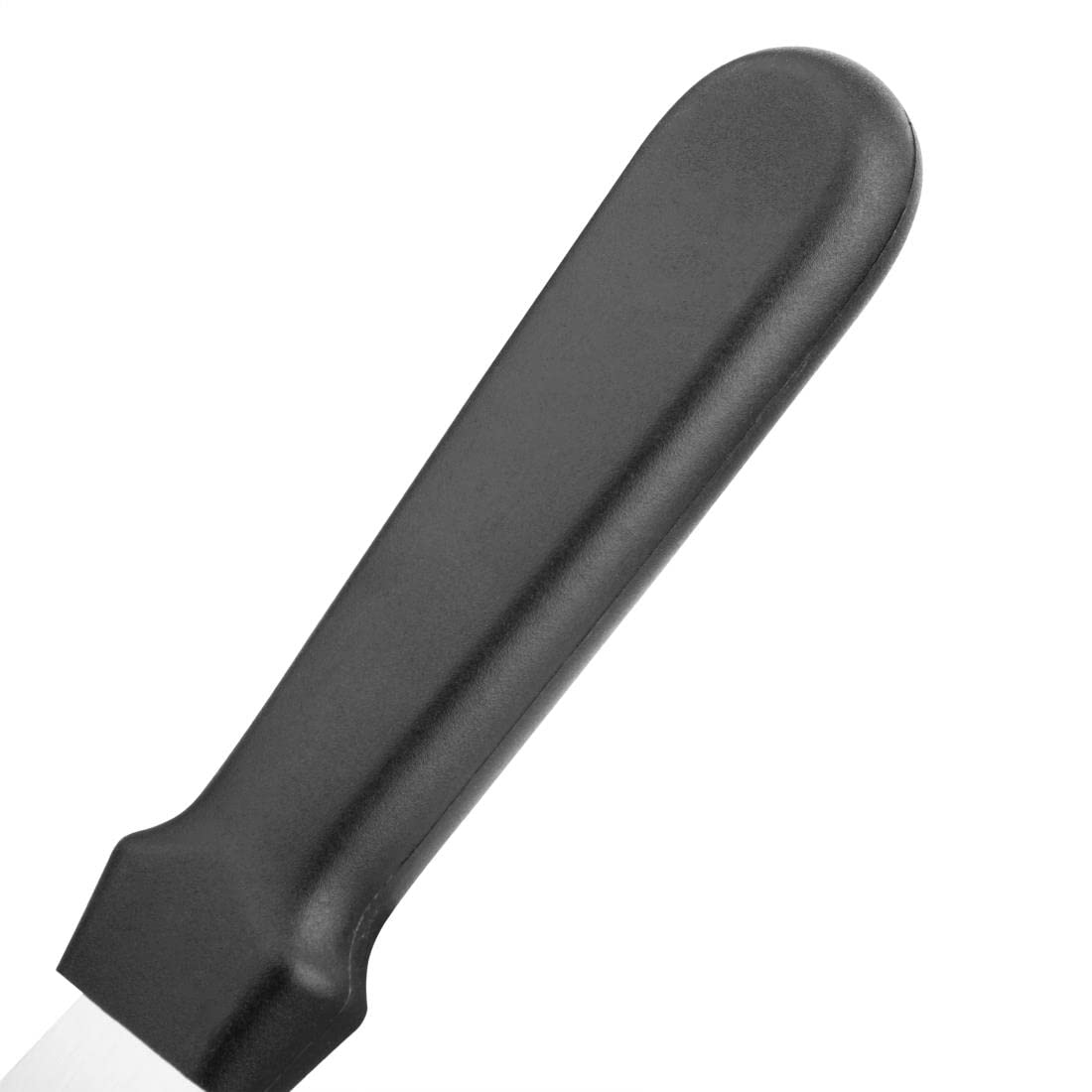 Vogue Burger Turner - Black & Stainless Steel Spatula (7 Inch/180mm) with Heat Resistant Handle - Professional Griddle Scraper & BBQ Spatula for Hotplates, Perfect for Burgers, Pancakes & Outdoor Grilling - Ideal for Home Kitchen & Commercial Use - Model D393