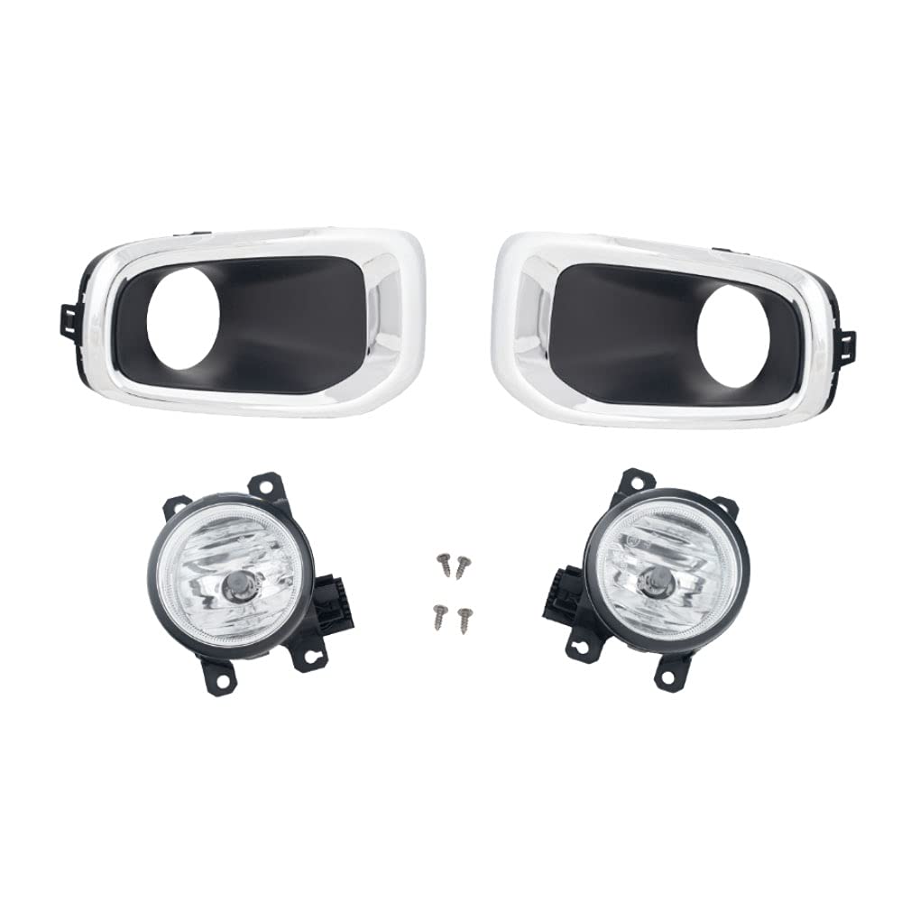 2015-2018 Jeep Renegade Fog Light Replacement Pair with Halogen Bulbs - Left & Right Side Compatible for Off-Road Driving & Night Visibility