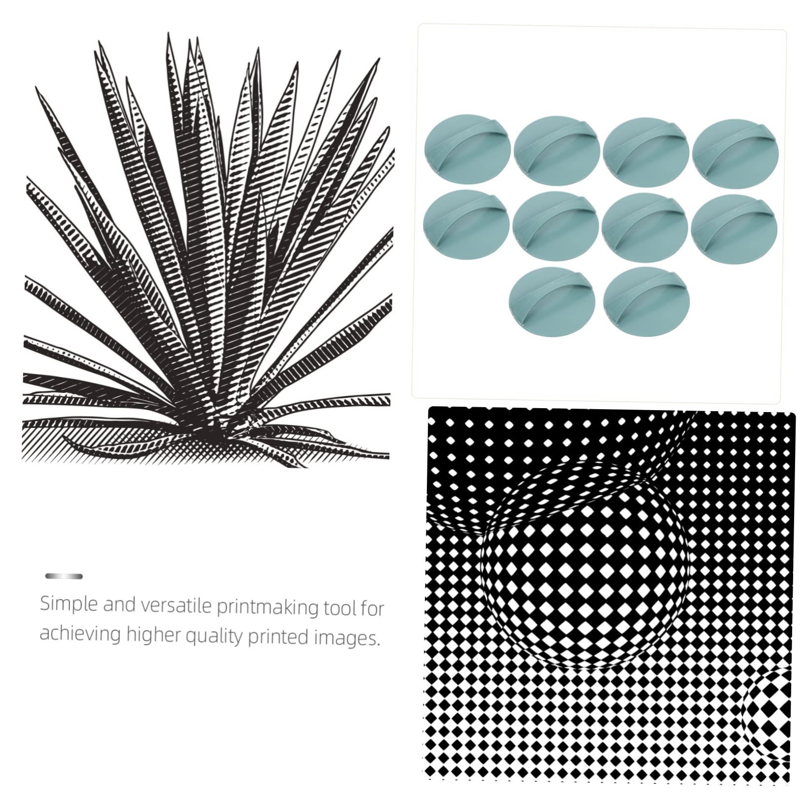 EXCEART 10-Piece Letterpress Plastic Printmaking Kit - Malian Printing Plates, Baren & Craft Tools for Linoleum Block Printing, Handwriting & Art Projects - Perfect for DIY Artists, Classroom & Home Crafting