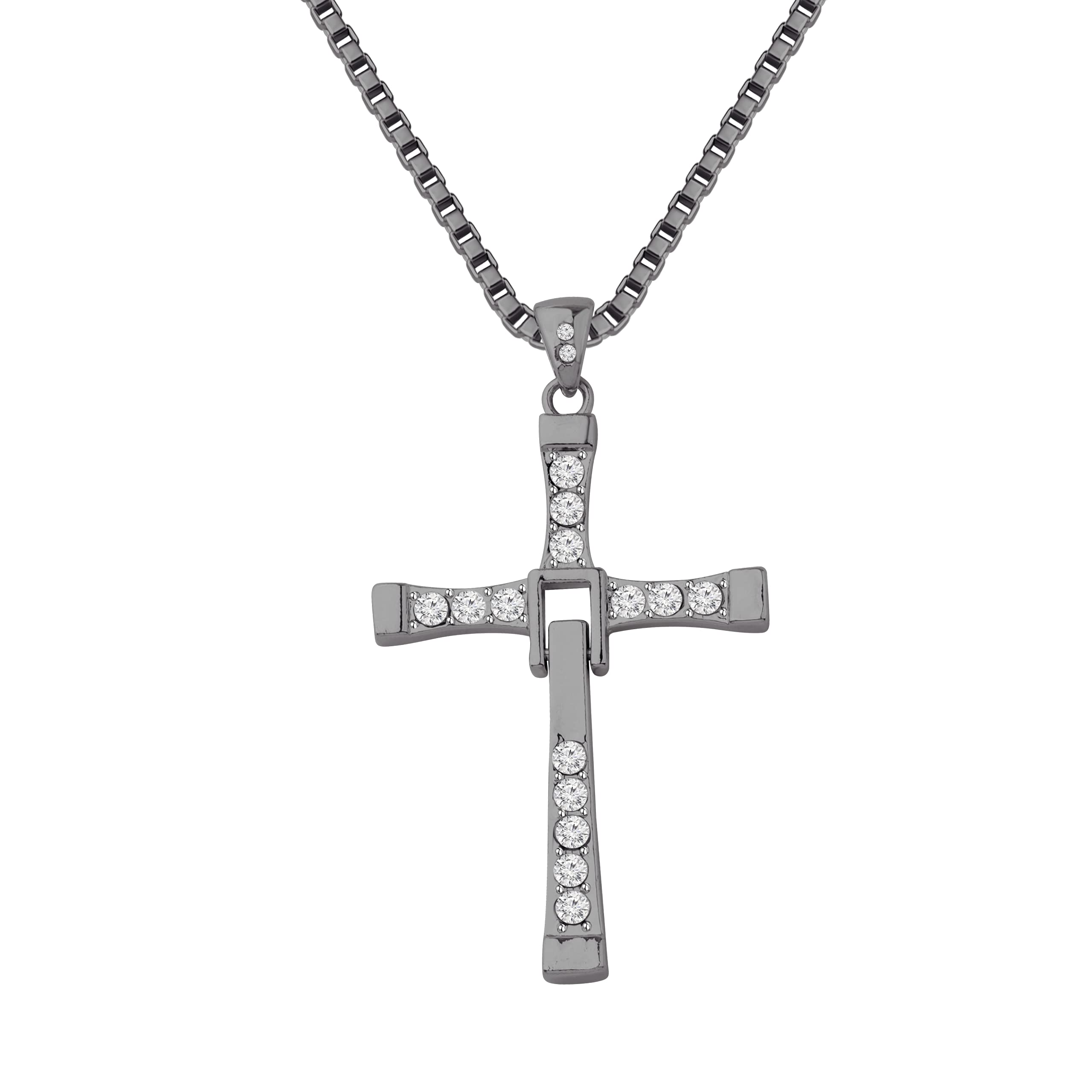 KEYCHIN Inspired Cross Necklace - Titanium Steel Pendant for Sports Enthusiasts & Movie Fans - Unisex Jewelry Gift for Men & Women - Perfect for Workouts, Casual Wear & Movie-Themed Events
