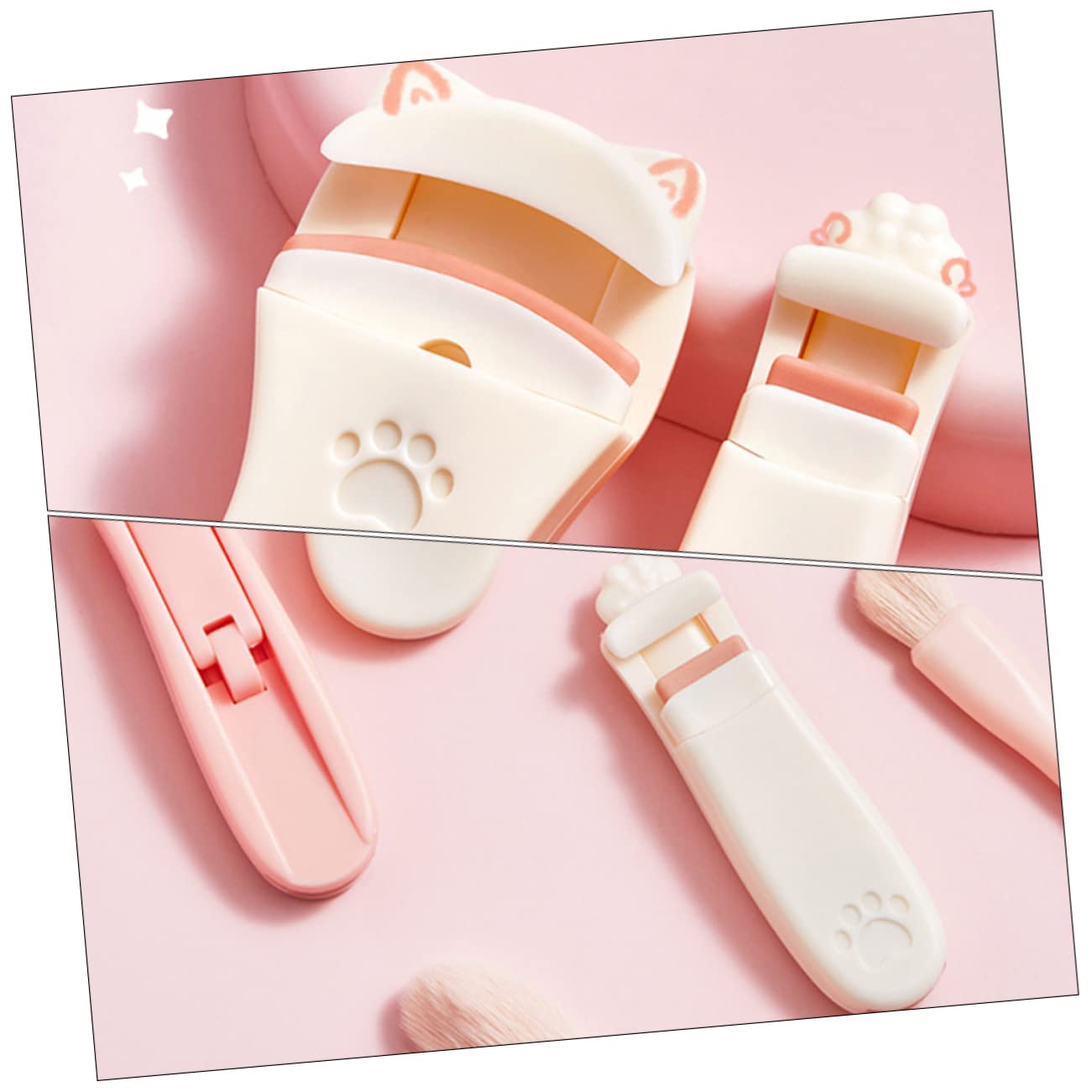 BIUDECO 4-Pack Ergonomic Eyelash Curler Set with Humanized Brush Head - Perfect for Salon, Home & Travel Use (2pcs x 4)