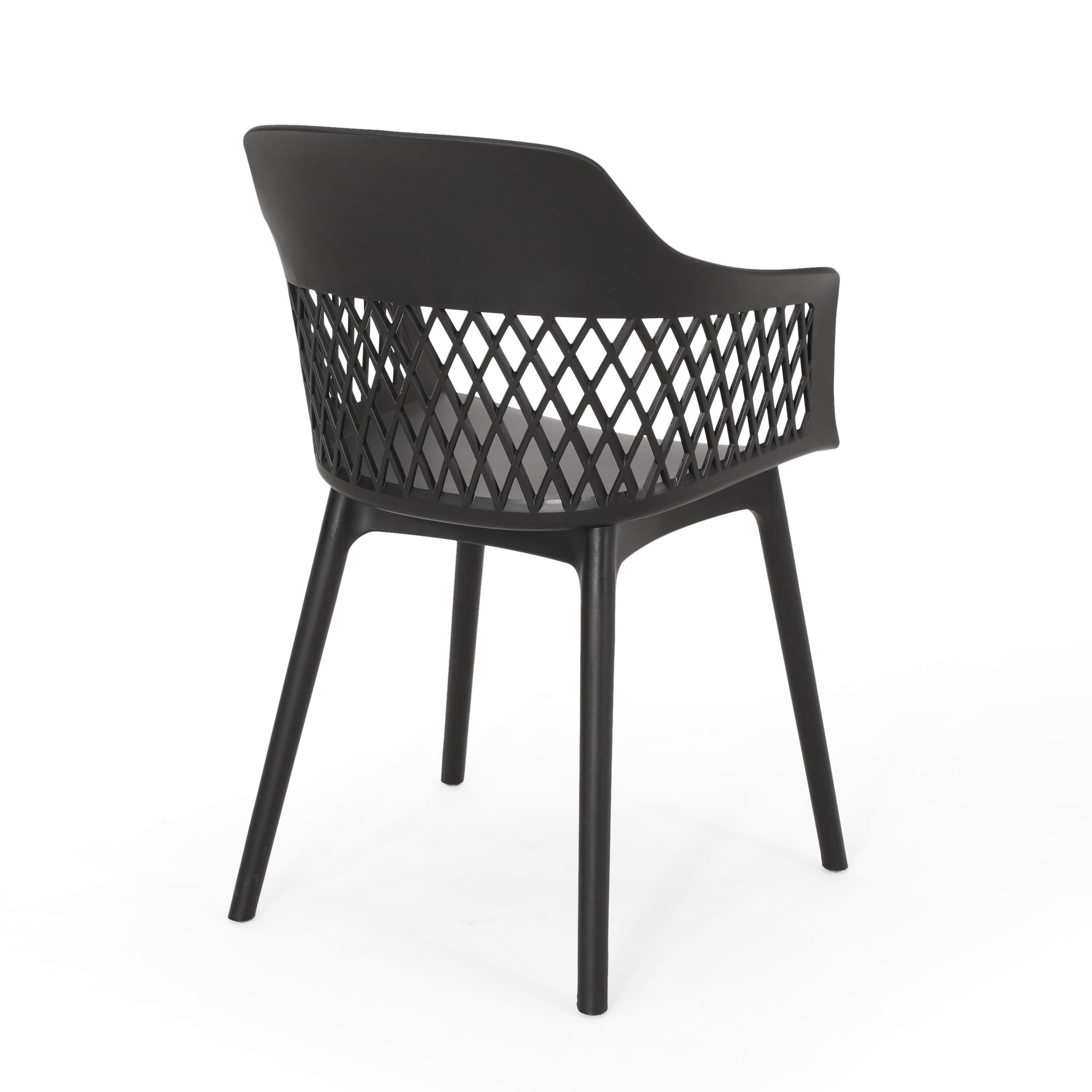 Christopher Knight Home Madeline Outdoor Dining Chairs (Set of 2) - Weather-Resistant Black Patio Furniture for Garden, Poolside, and Backyard Dining