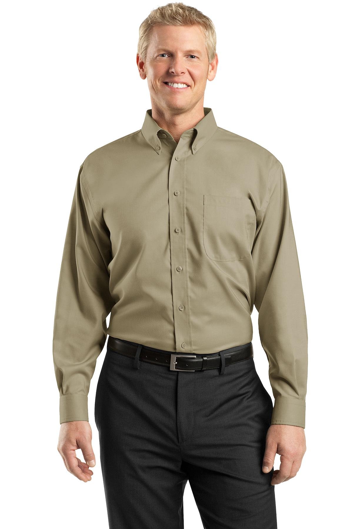 Premium Red House Men's Nailhead Non-Iron Button Down Dress Shirt - Slim Fit Business Casual & Formal Wear for Office, Wedding & Special Occasions