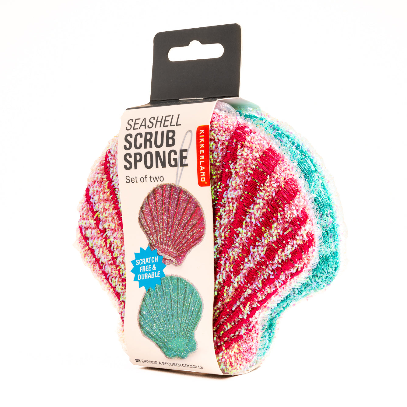 Natural Seashell Scrub Sponges for Kitchen Cleaning - Eco-Friendly Dish Scrubber for Pots, Pans & Cookware - Gentle Exfoliating Sponge for Non-Stick Surfaces & Delicate Dishes