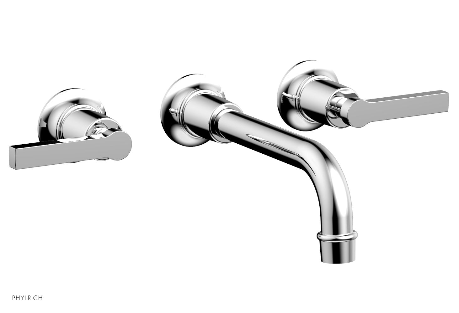 Modern HEX Wall Lavatory Faucet Set with Lever Handles - Model 501 14 - Perfect for Bathroom Sink, Powder Room, and Guest Bath Installation