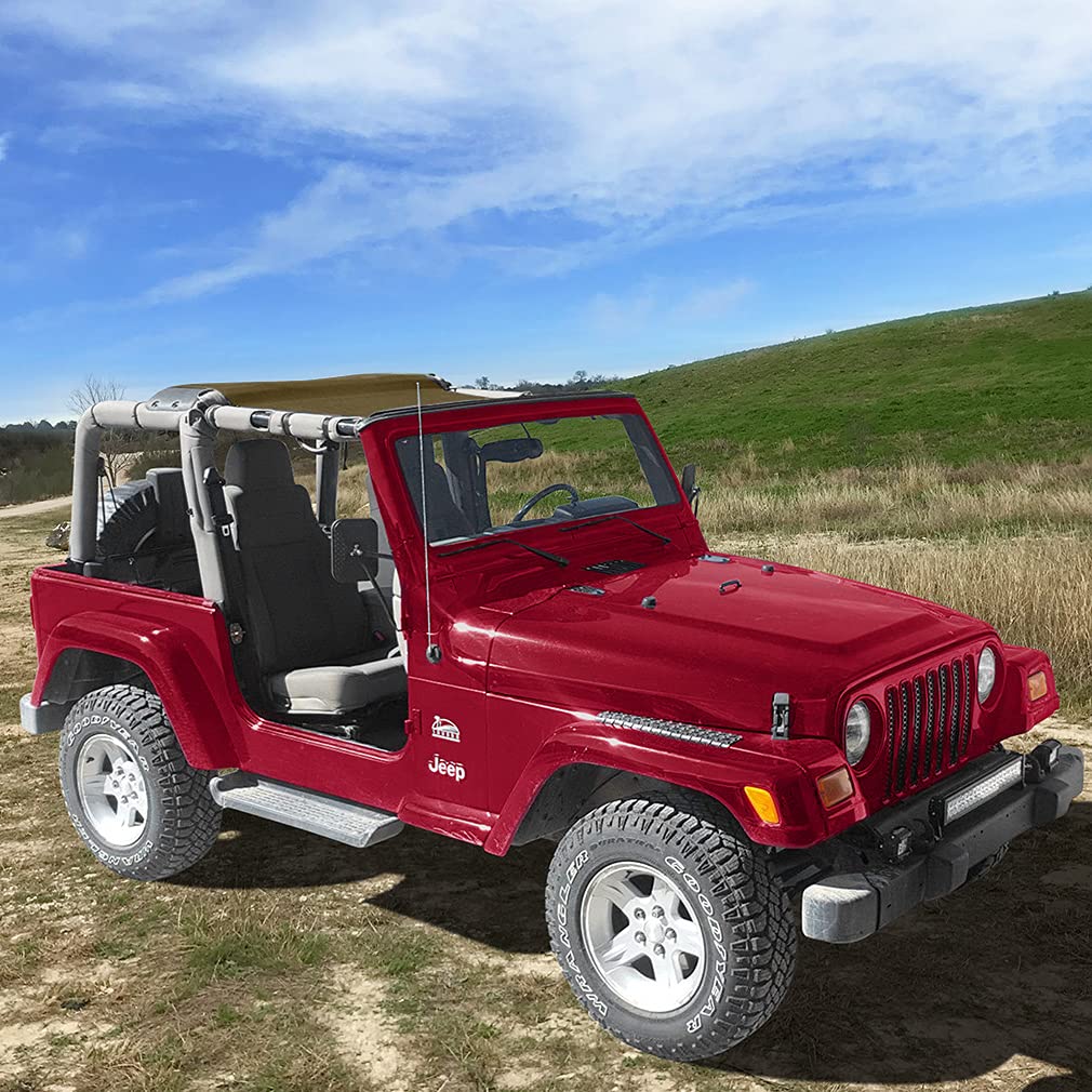 Shadeidea Sun Shade for Jeep Wrangler TJ 1997-2006 - Front & Rear Mesh UV Blocker Top Cover with Storage Pouch - 10 Year Warranty - Perfect for Off-Roading, Beach Trips & Summer Adventures