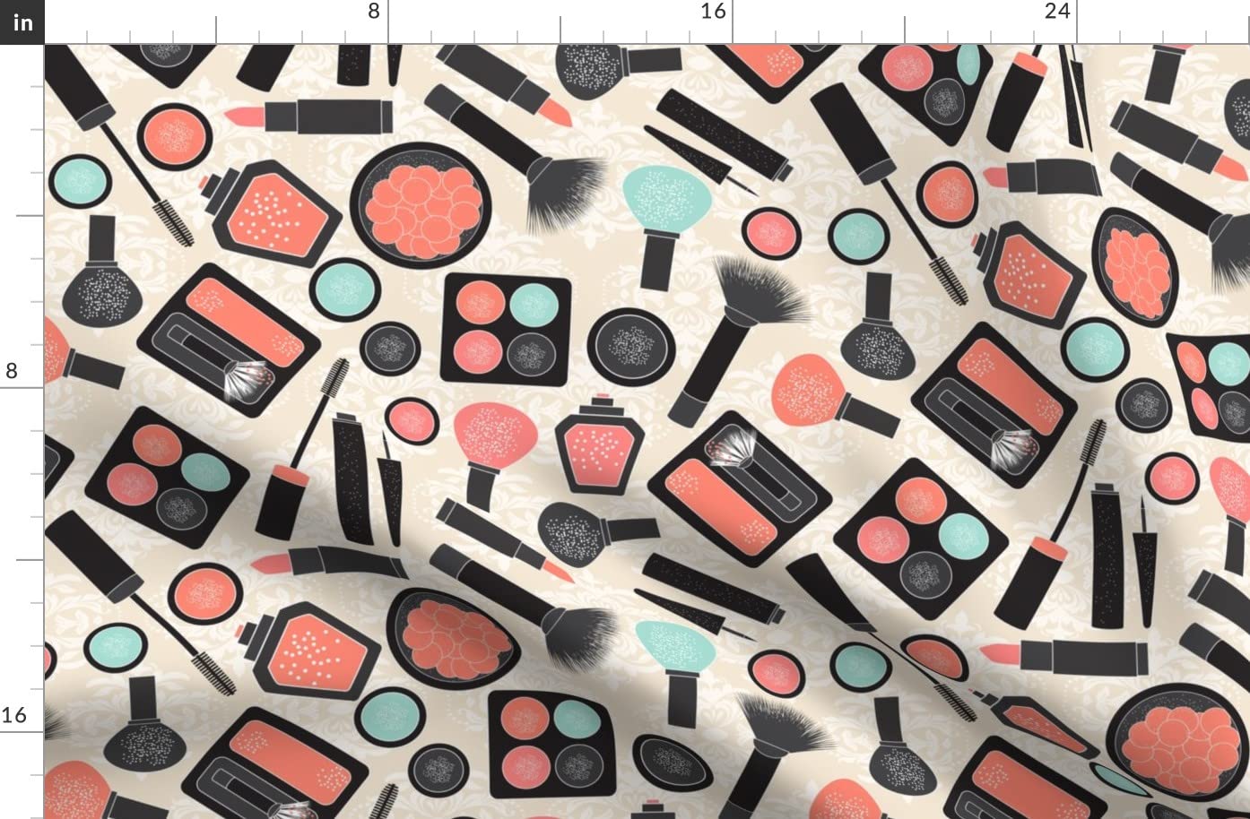 Premium Spoonflower Fleece Fabric - Lipstick Eye Print Fat Quarter for Sewing Blankets, Loungewear & No-Sew DIY Projects - Soft Cozy Material for Home Decor, Baby Clothes & Crafting
