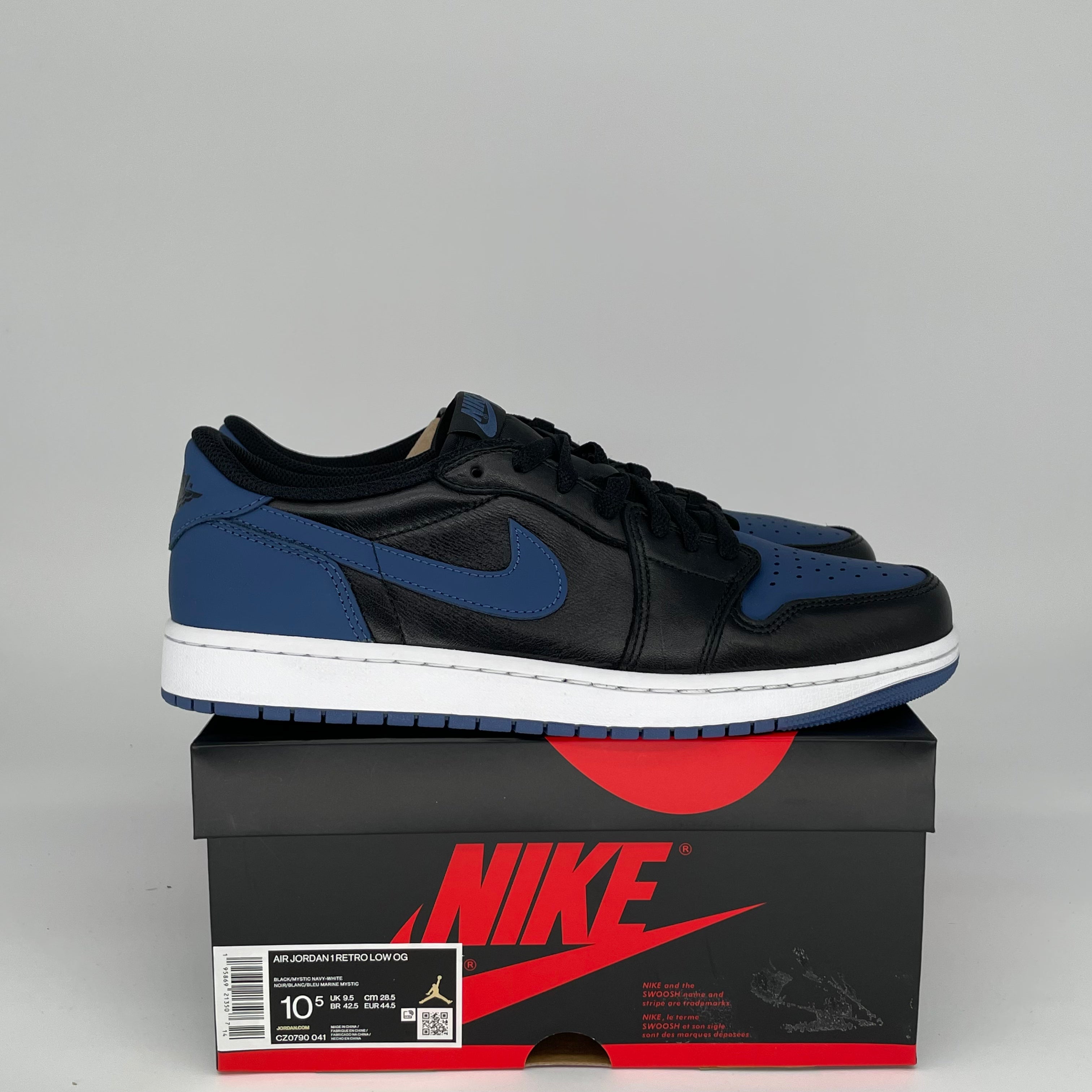 **Air Jordan 1 Low Mystic Navy Men's Sneakers - Size 10.5 (CZ0790-041) | Casual & Streetwear Style for Everyday Wear**