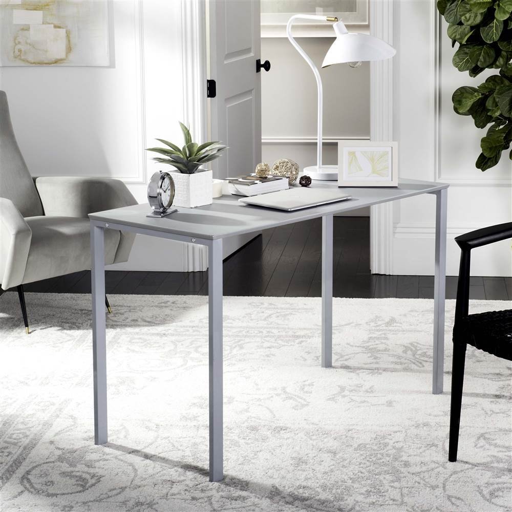 Safavieh Home Collection Dalit 47-inch Grey Writing Desk - Modern Study Desk for Home Office, Small Spaces & Dorm Rooms