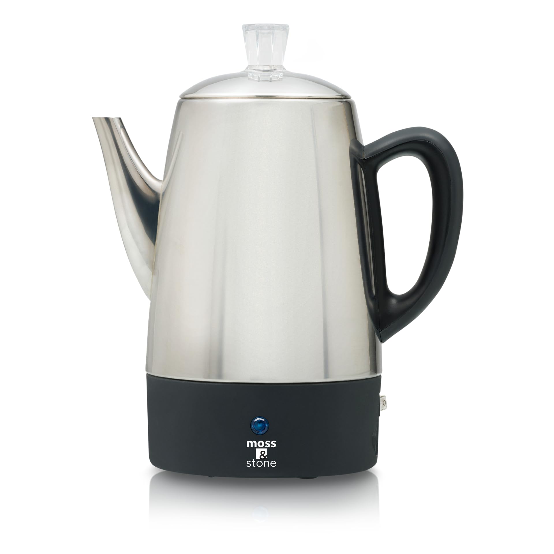 Electric 10-Cup Stainless Steel Coffee Percolator with Keep Warm Function & Removable Basket - Perfect for Home, Office, and Camping Use