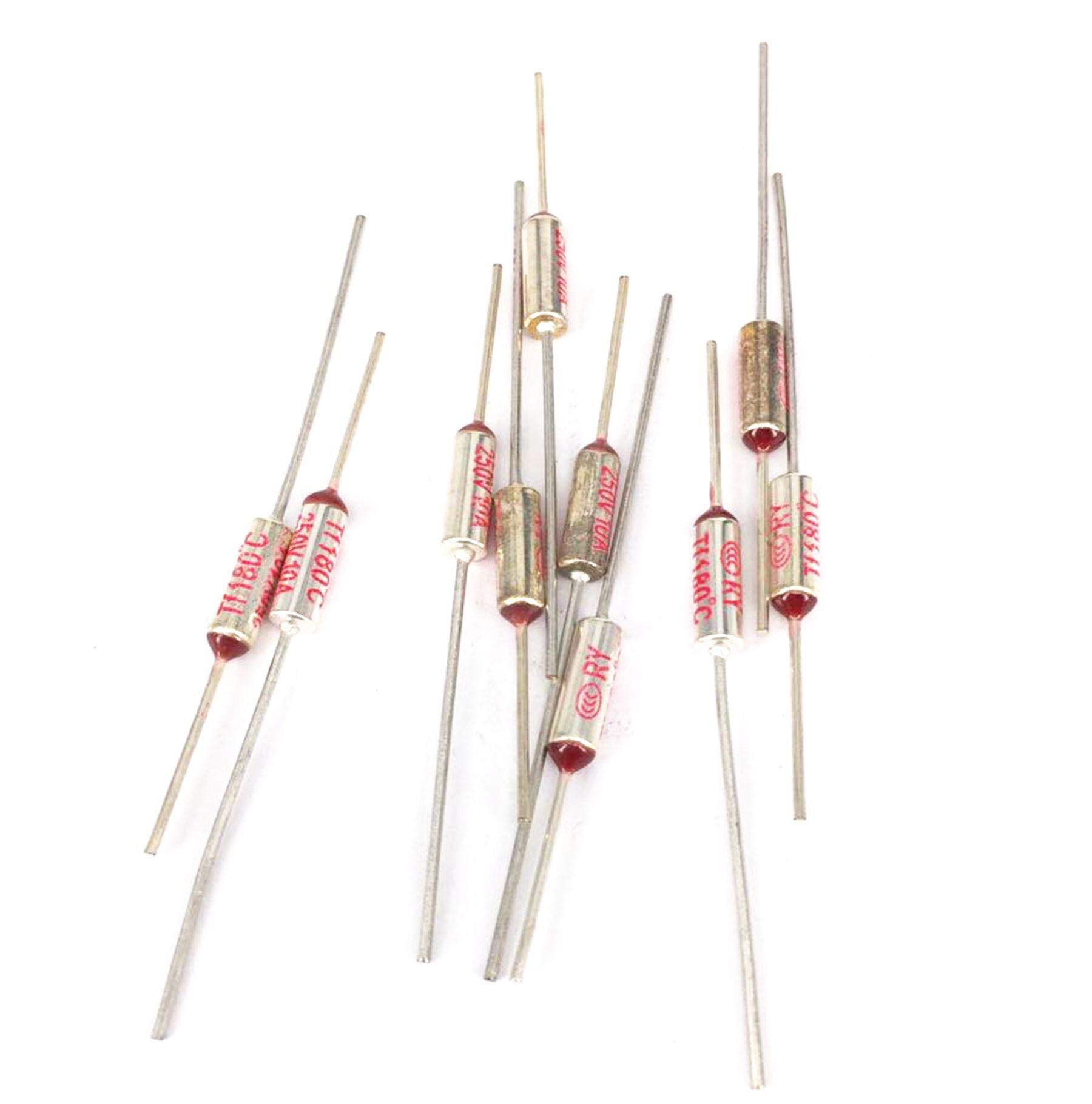 167°C Thermal Fuse Cutoff 12x6mm (LxD) - 10A 250V High Temperature Protection for Electric Cookers, Heaters & Appliances - Plastic/Metal Safety Fuse (98°C, 100°C, 200°C, 285°C Options Available) - Ideal for Overheat Protection in Kitchen & Industrial Equipment