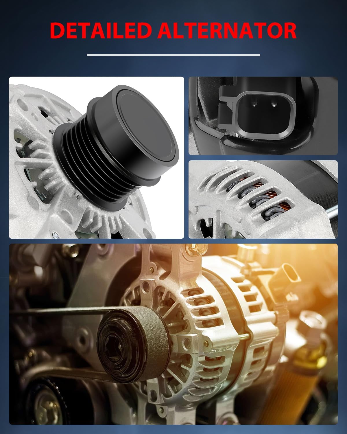 High-Performance Alternator 11592 Compatible with Dodge Charger 2011-2016, Durango 2011-2015, Grand Cherokee 2011-2016 & Ram 1500 2013-2015 - Reliable Power for Off-Roading, Towing & Daily Commuting