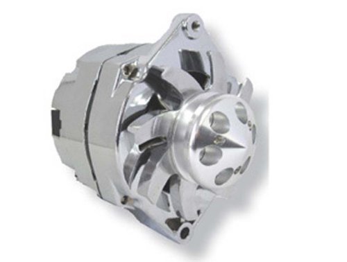 200 Amp High Output Alternator for Chevy, GM, Pontiac, Oldsmobile, Cadillac, Holden - Chrome Finish with Billet Aluminum Fan & Pulley - Perfect for BBC, SBC, Hot Rod & Performance Upgrades