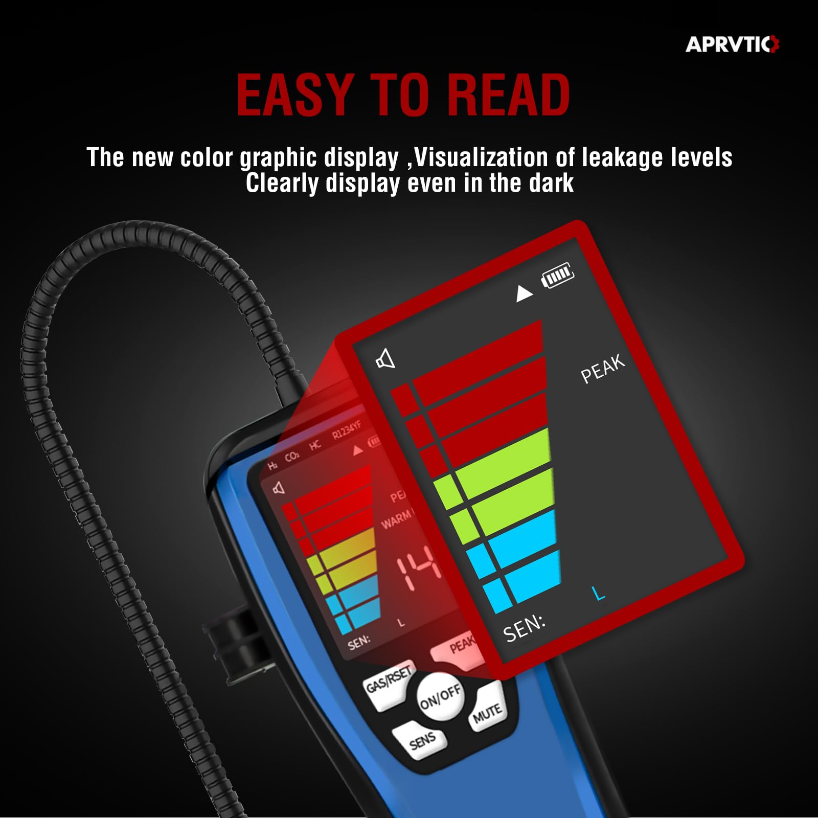 Aprvtio ALD-50 Natural Gas Leak Detector - Combustible & Propane Gas Detector with 16