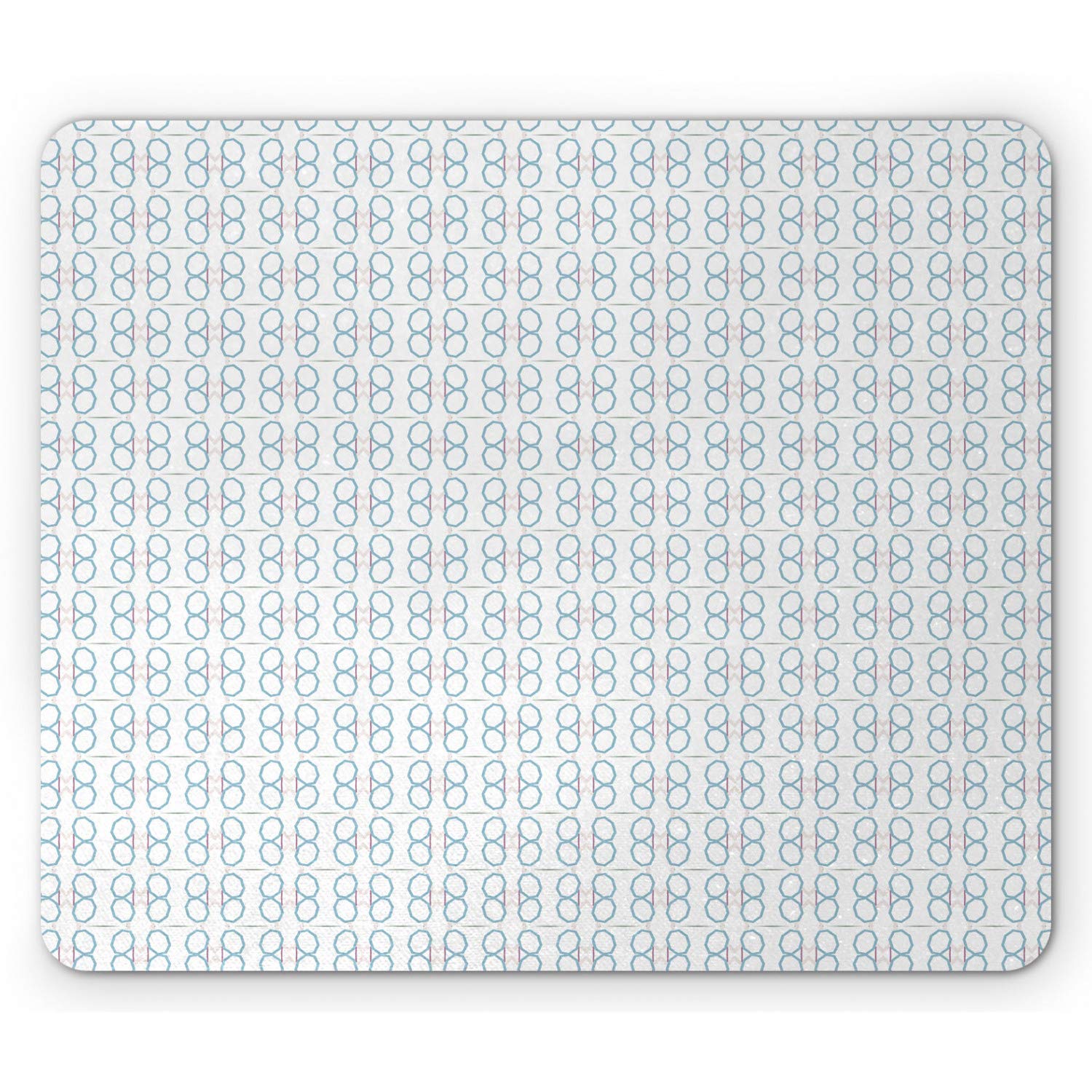 Ambesonne Geometric Mouse Pad - Blue Abstract Octagon & Chevron Design, Non-Slip Rubber Base, Standard Size Computer Mousepad for Office & Gaming | Perfect for Workstations, Home Office & PC Gaming Setups