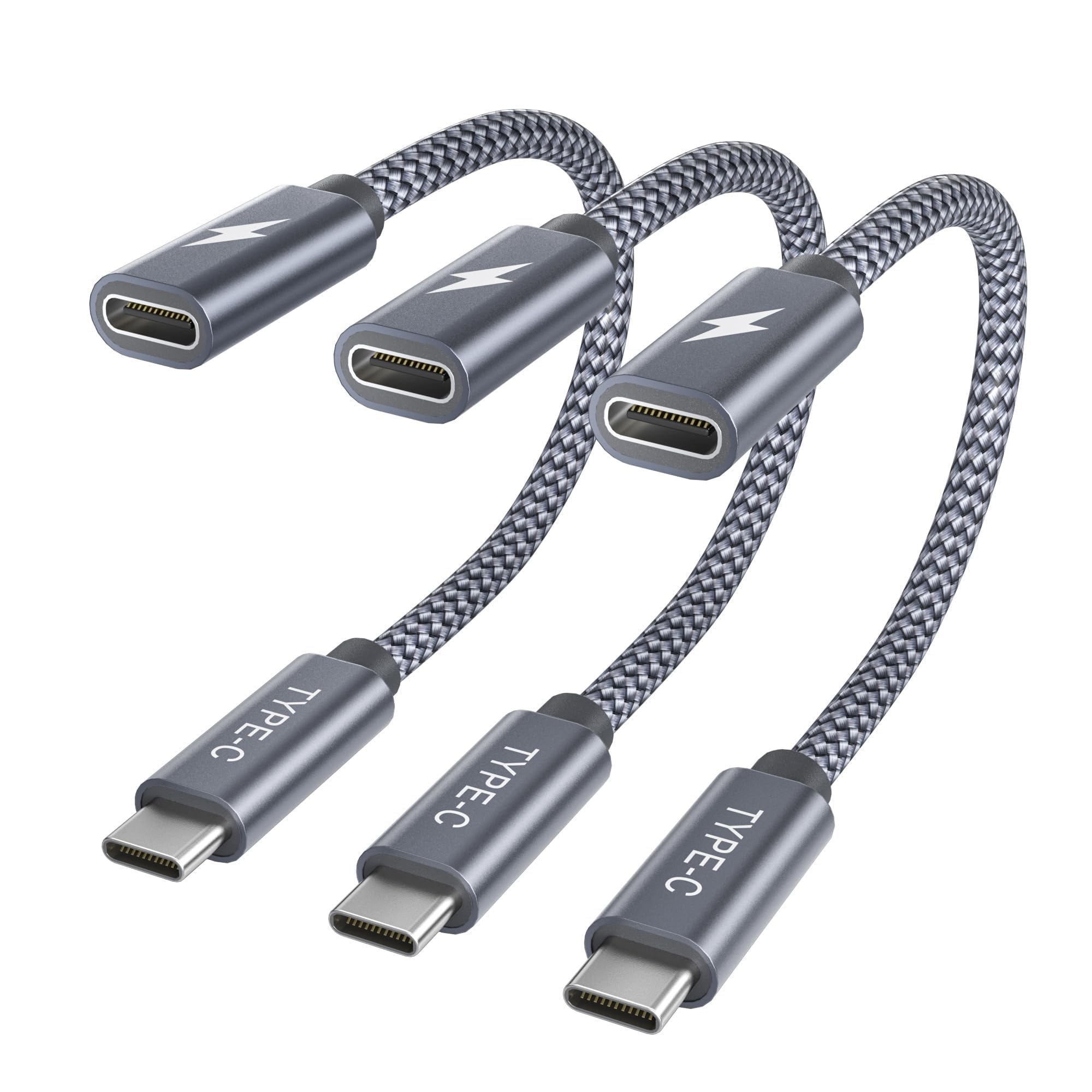 RUXELY 3-Pack USB C Data Blocker Adapter - 60W Charge Only Type-C Cable for iPhone 16, Apple 15, Samsung Galaxy S25/S24, iPad Air - Protect Against Juice Jacking & Data Theft - Perfect for Travel, Public Charging & Secure Power Banks