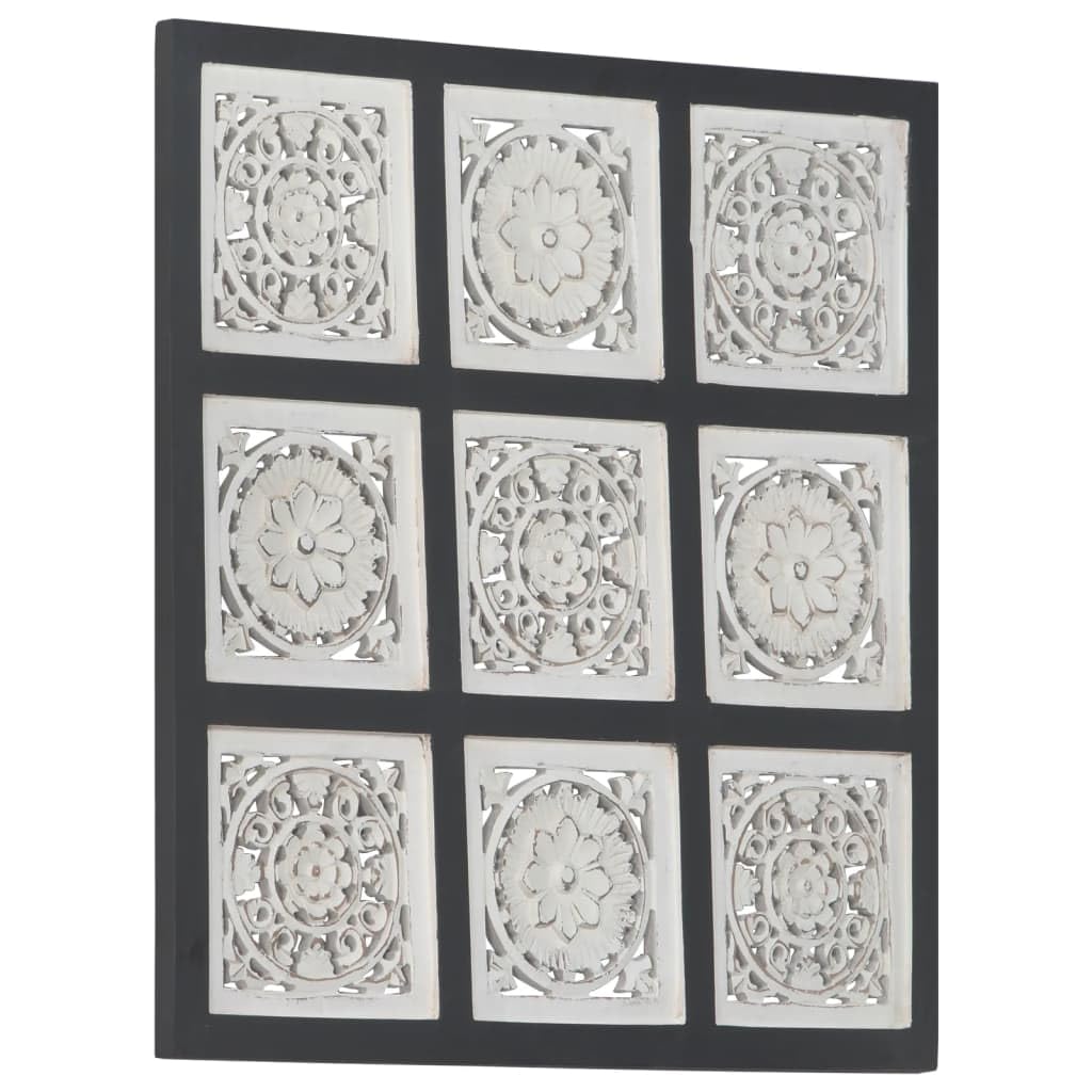 vidaXL Handcrafted MDF Wall Panel - Elegant Black & White Home Decor - Durable & Easy to Clean - Perfect for Living Room, Bedroom & Office Wall Decoration