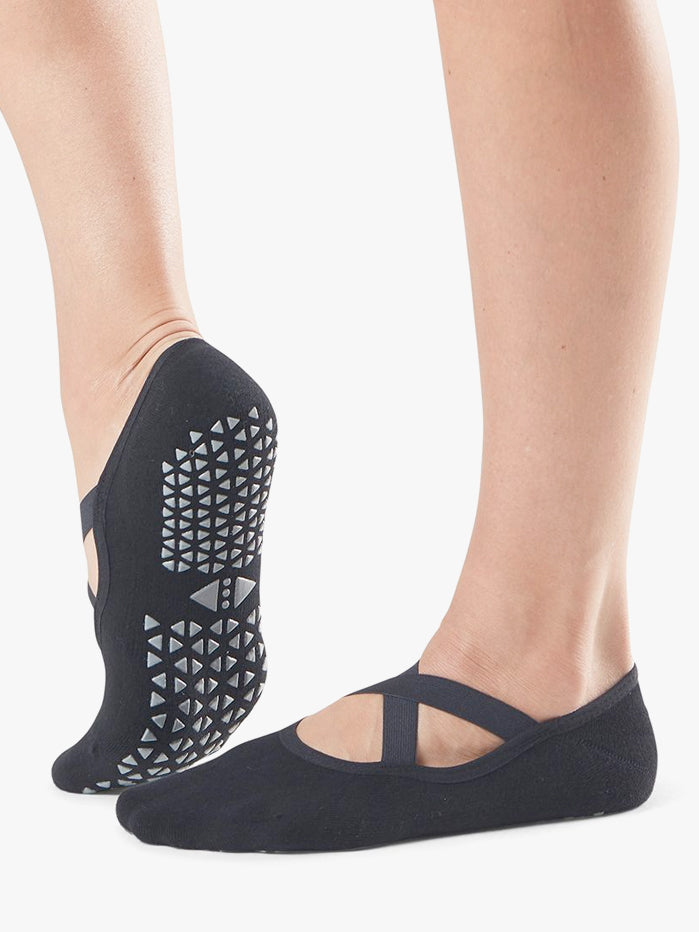 Tavi Noir Chloe Grip Socks for Women - Non-Slip Yoga Socks with Arch Support - Perfect for Yoga, Pilates, Barre & Home Workouts - Ebony Color