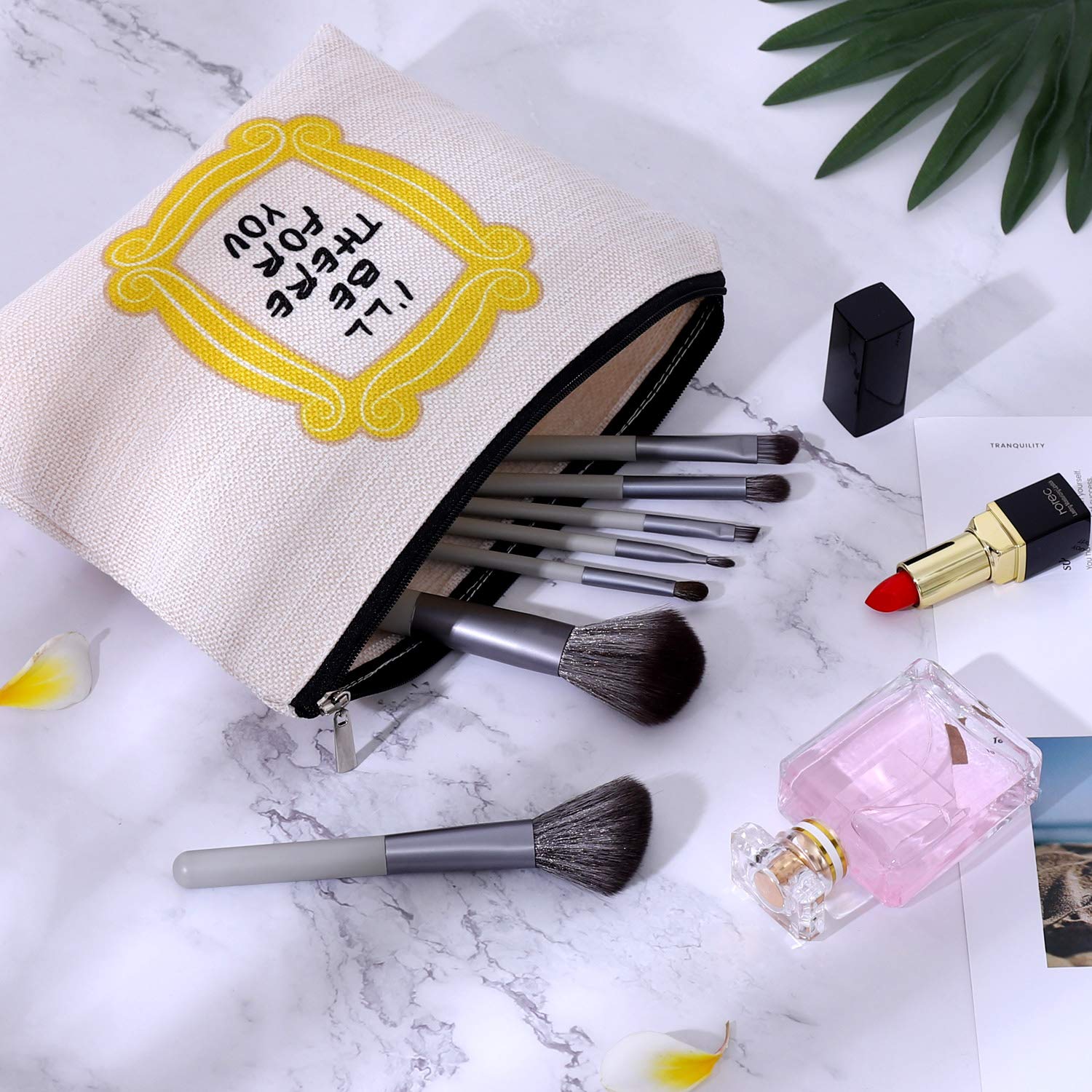Friends TV Show Makeup Bag - Waterproof Travel Cosmetic Toiletry Bag with Yellow Peephole Frame - Perfect Gift for Friends Fans | Great for Travel, Gym & Daily Organization
