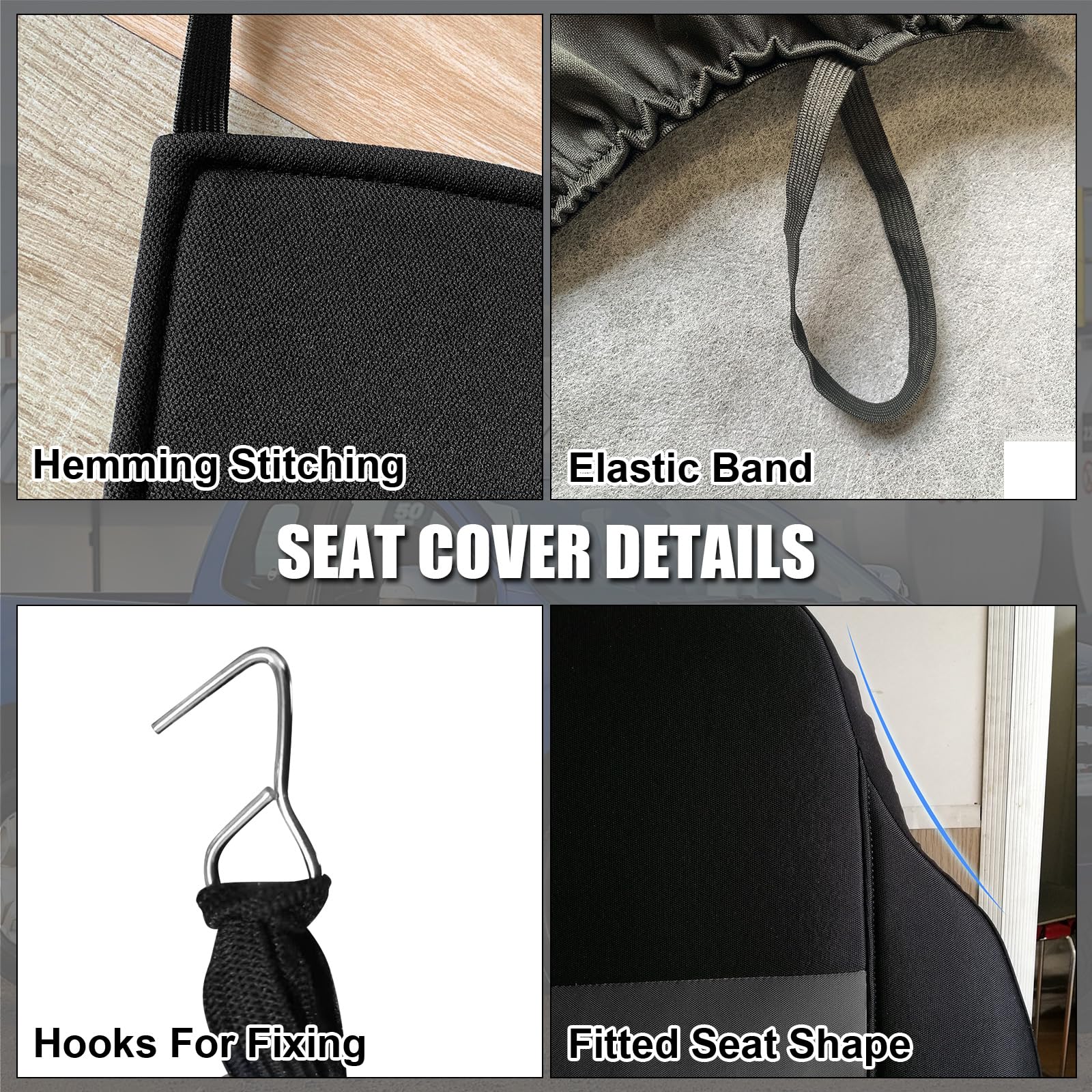Premium Custom-Fit Front Seat Covers for 2004-2012 Ford Ranger Pickup - 60/40 Split High Back Seat Protection - Universal Fit Without Console - Durable Car Seat Covers for Work Trucks & Daily Commuting