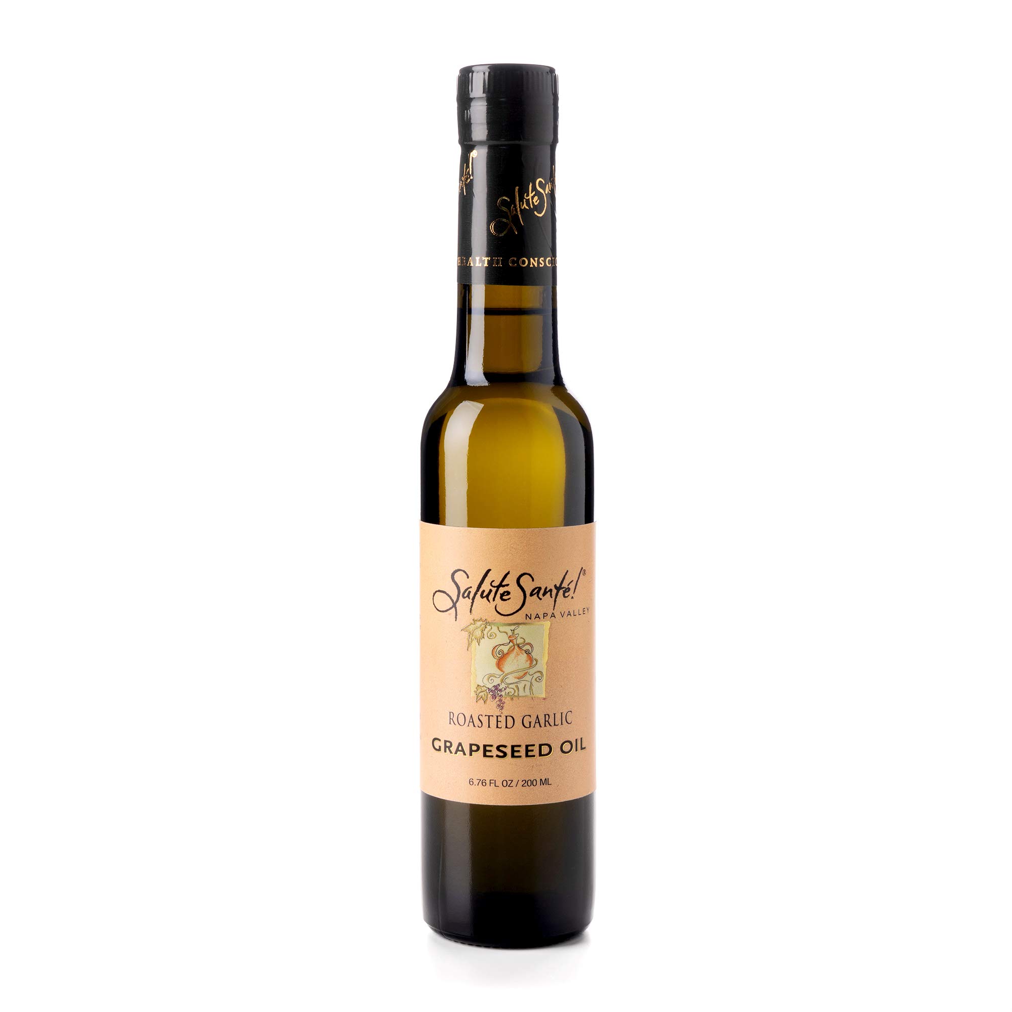 Salute Santé! Premium Grapeseed Oil Gift Set - Cold Pressed, High Heat Cooking Oil | Oprah's Favorite Healthy Oil for Chefs & Food Lovers | Perfect for Sautéing, Baking & Salad Dressings