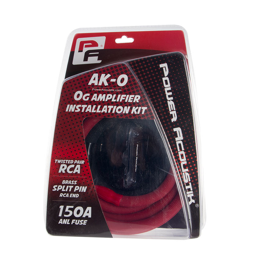 Power Acoustik AK 0 0G Amplifier Wiring Kit - Complete Car Audio Installation Wire Set for Subwoofers, Speakers & Amplifiers - Perfect for DIY Car Stereo Upgrades & Professional Installations