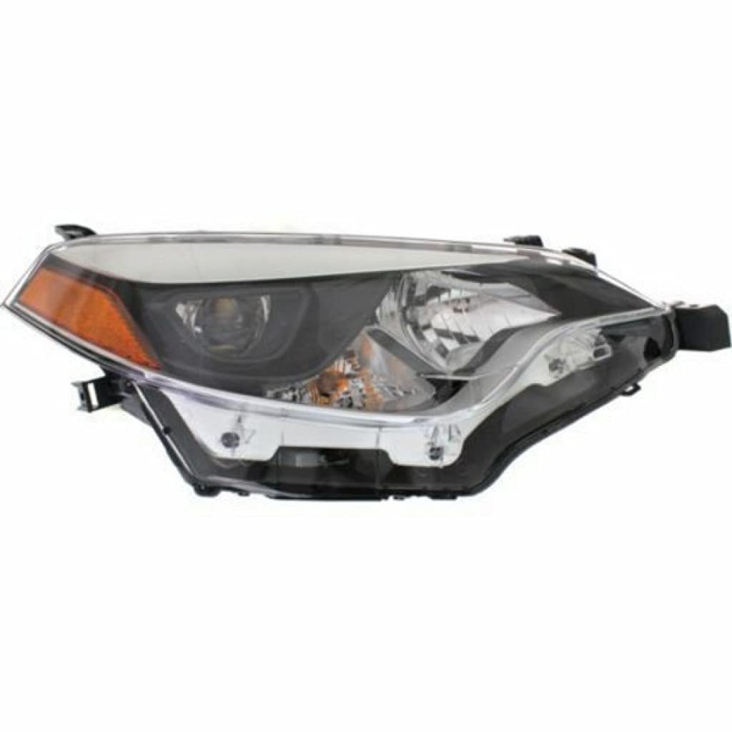 KarParts360: Right Passenger Side Headlight Assembly with Bulbs for 2014-2016 Toyota Corolla (TO2503216) - Perfect for Night Driving & Vehicle Restoration