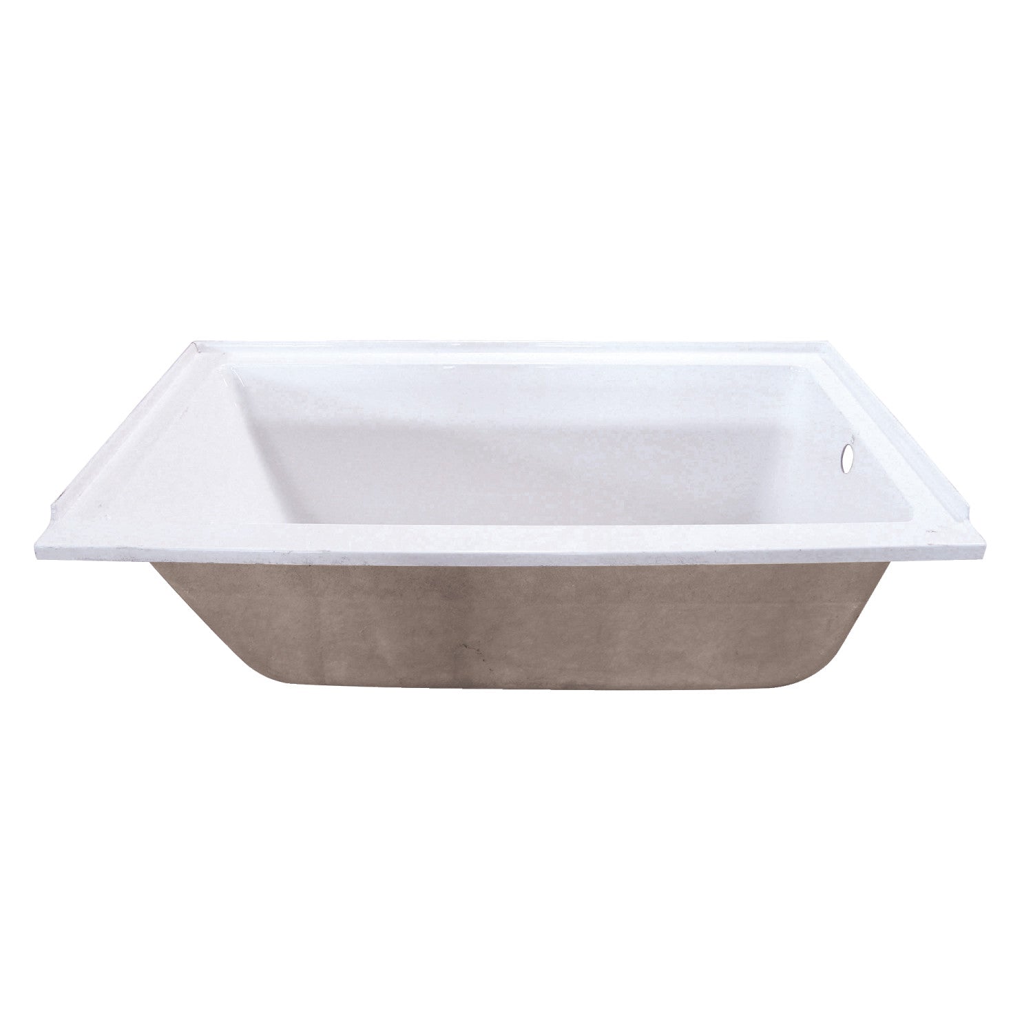 Aqua Eden 60-Inch Acrylic Rectangular Drop-In Bathtub with Right Hand Drain - Glossy White Freestanding Soaking Tub for Modern Bathroom Renovation & Spa Relaxation
