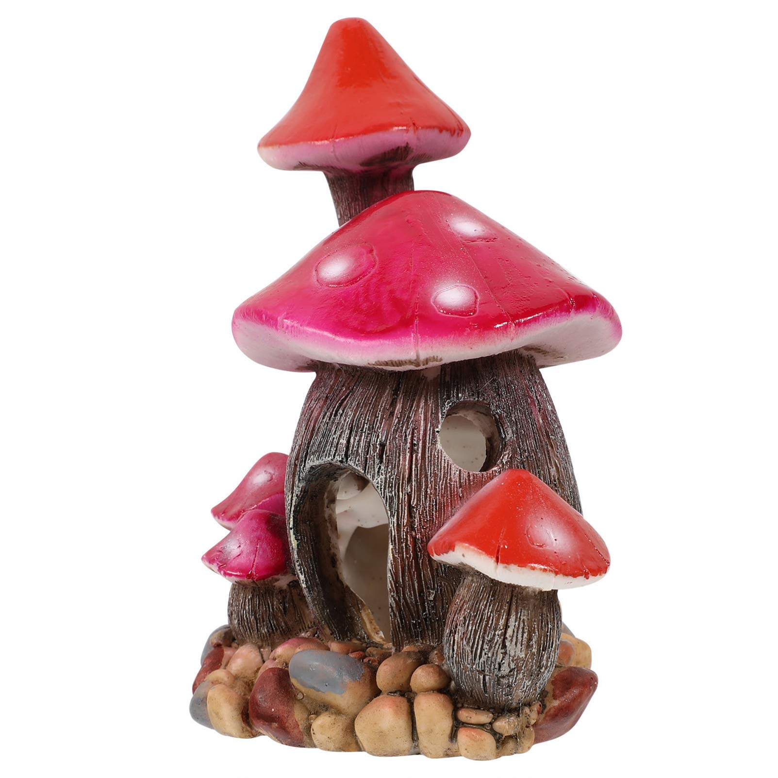 Balacoo Resin Mushroom House Aquarium Ornament - Fish Tank Decoration, Betta Hideout & Shrimp Cave for Small Aquatic Pets | Fairy Tale Underwater Landscape for Home & Office Aquariums