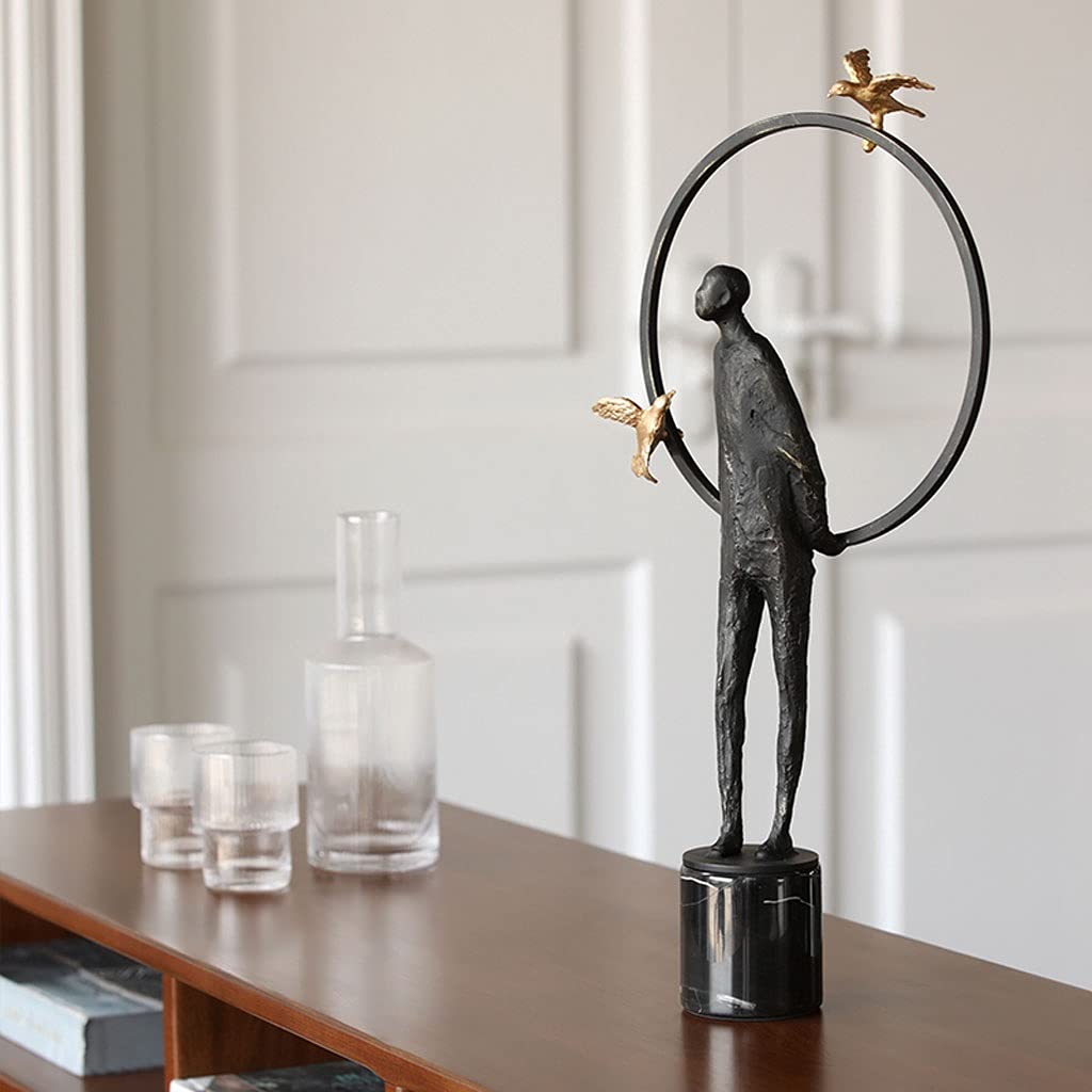 Jinyi2016SHOP Cast Iron Character Sculpture - Unique Desktop Decor for Living Room, Office & Home | Creative Art Gift Idea for Housewarming, Birthday & Holidays