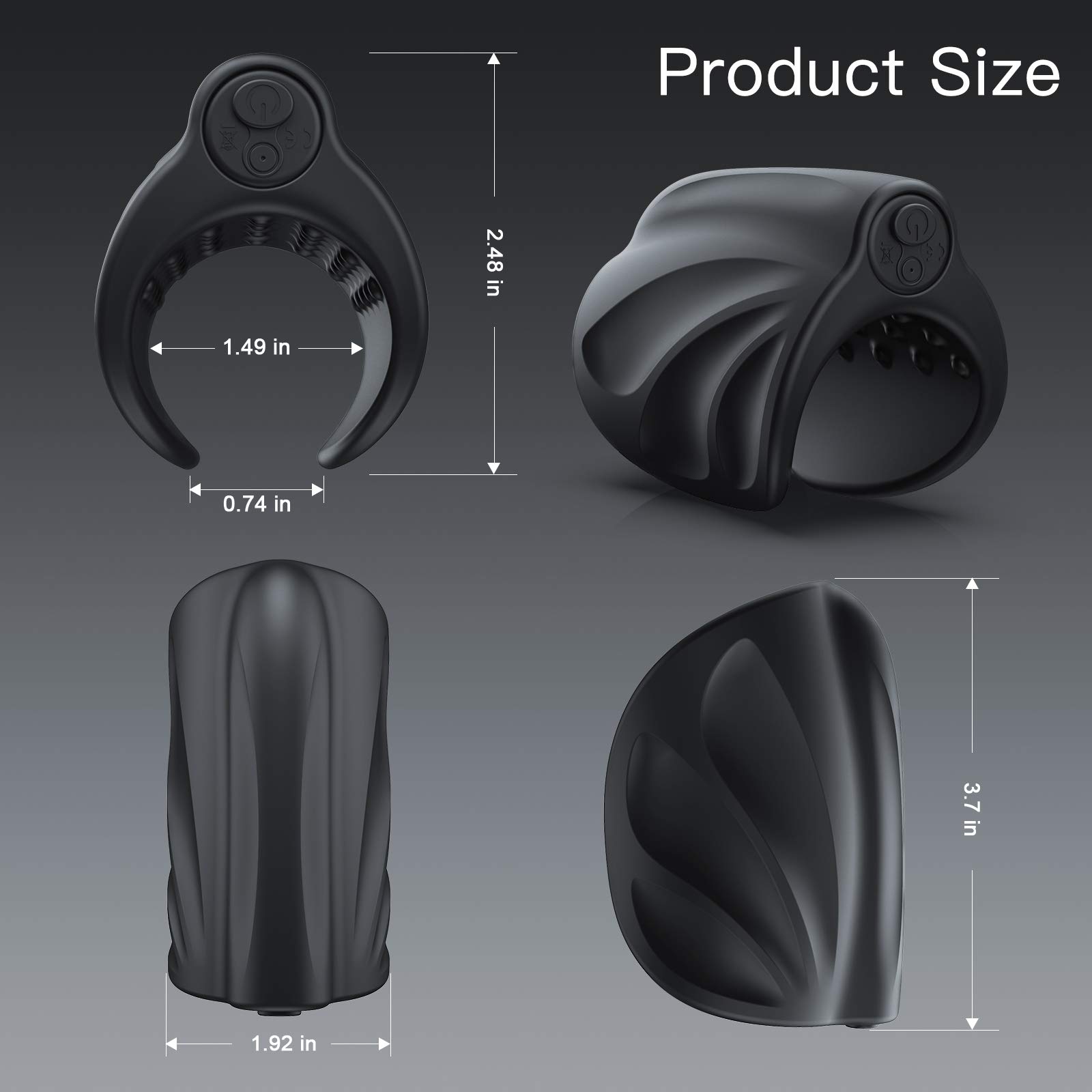 Premium Silicone Male Masturbator with 10 Vibration Modes - Handheld Penis Vibrator for Sensitivity Training & Stamina Improvement - Black Adult Sex Toy for Solo Pleasure & Couples Play