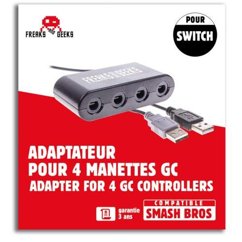 GameCube Controller Adapter for Nintendo Switch & Wii U - 4 Port USB Converter for Multiplayer Gaming, Perfect for Super Smash Bros & Classic GameCube Games