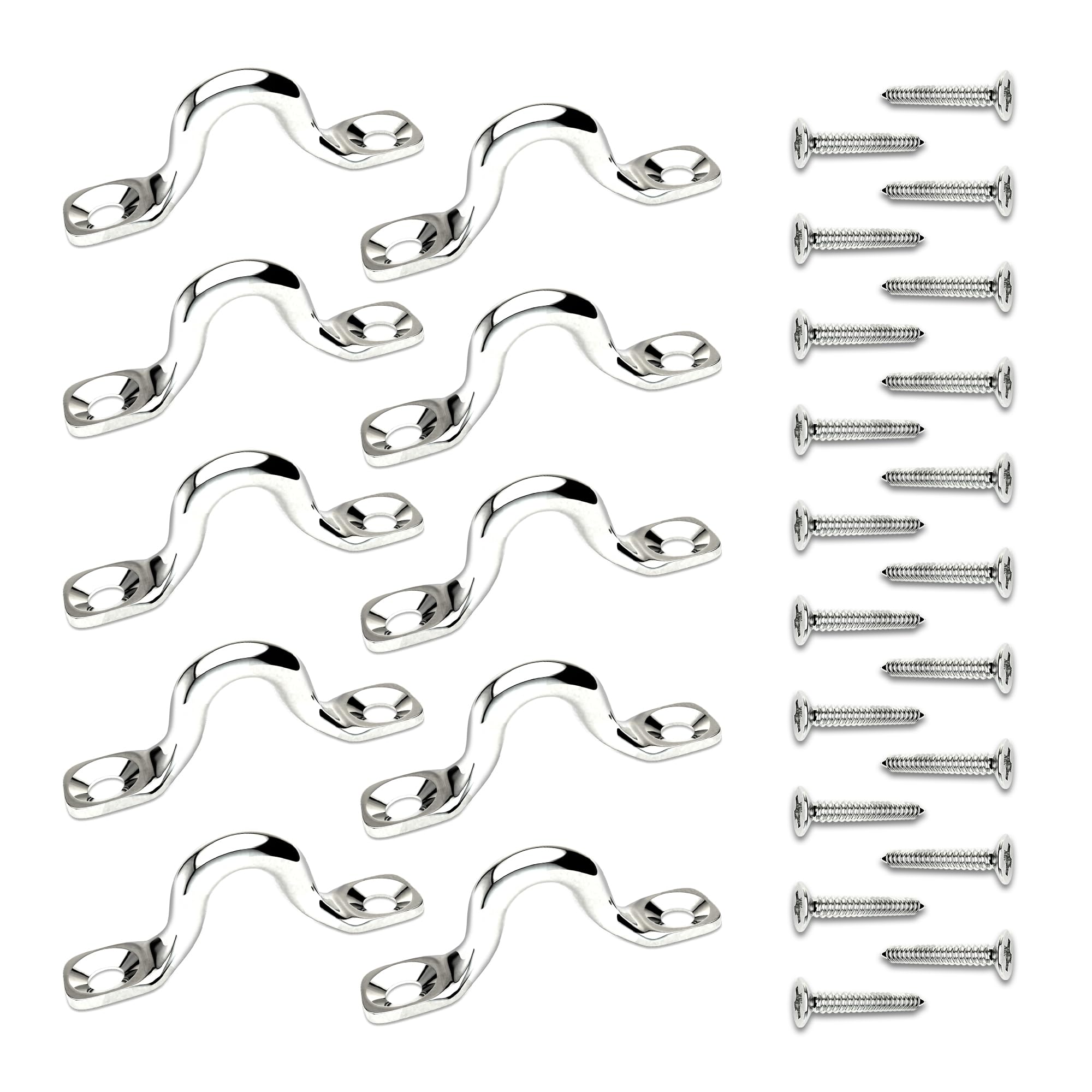 **Heavy Duty 304 Stainless Steel Ceiling Hooks - 10 Pack with Screws for Hanging Plants, Lights & Decor (2.1 Inch) - Rustproof Drop Ceiling Anchors for Indoor & Outdoor Use**