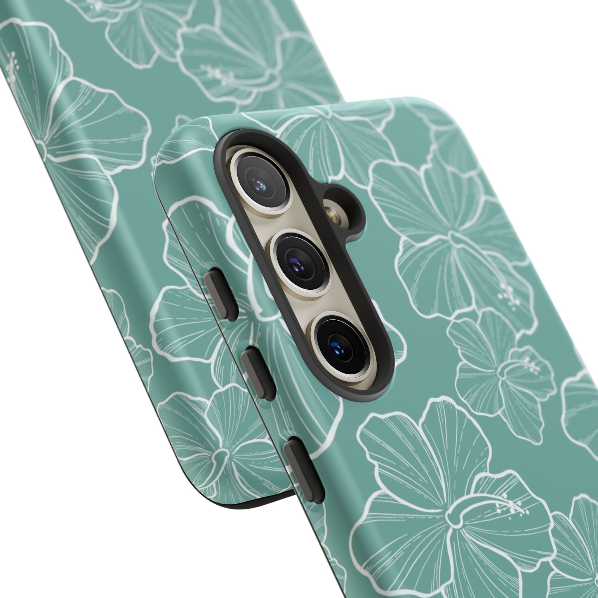 Premium Hibiscus Teal Samsung Galaxy Phone Case - Durable & Stylish Protection for Everyday Use, Work & Travel