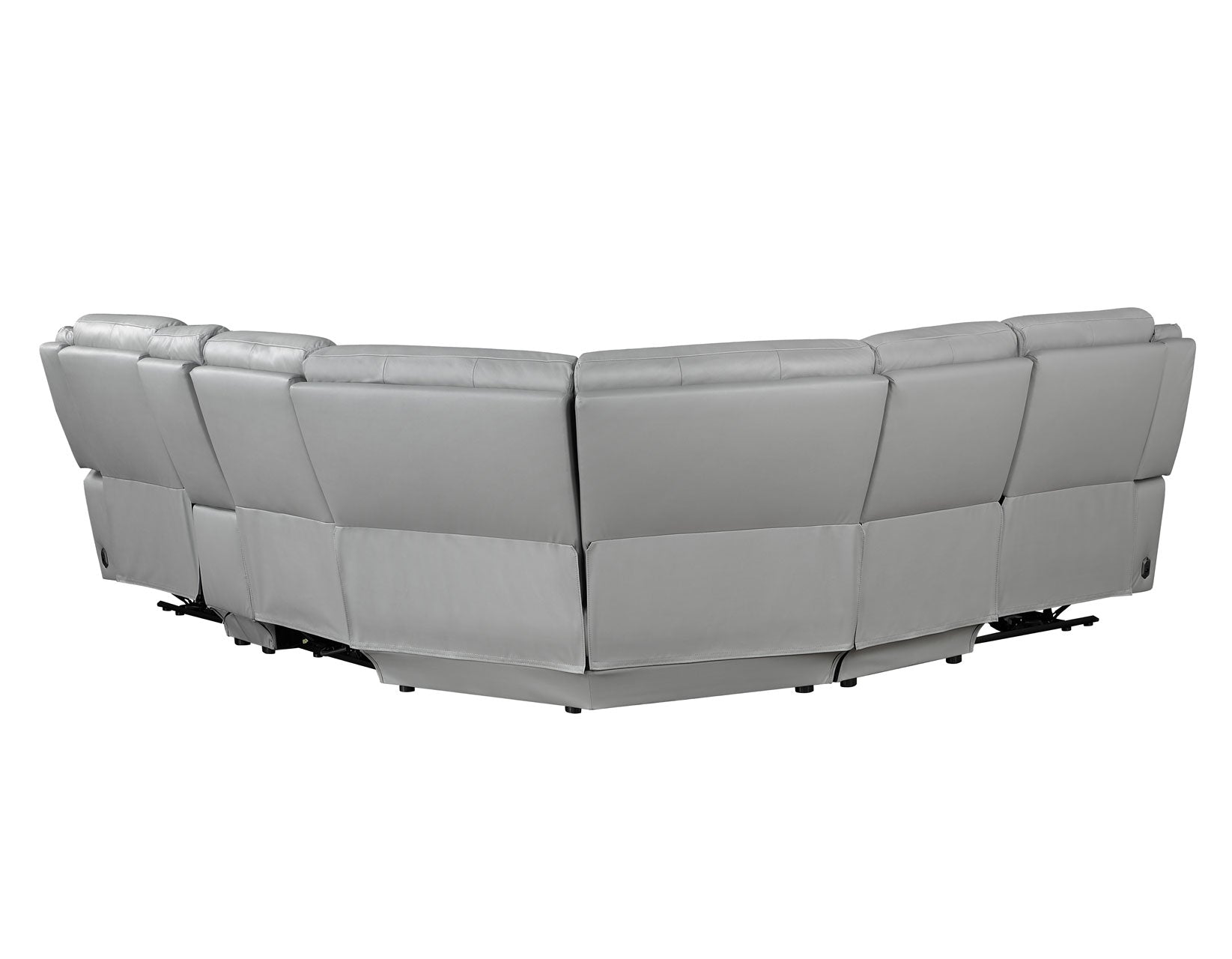 Adrian 6-Piece Genuine Leather Power Reclining Sectional Sofa Set with USB Charging - Modern L-Shaped Couch for Living Room, Home Theater & Family Gatherings