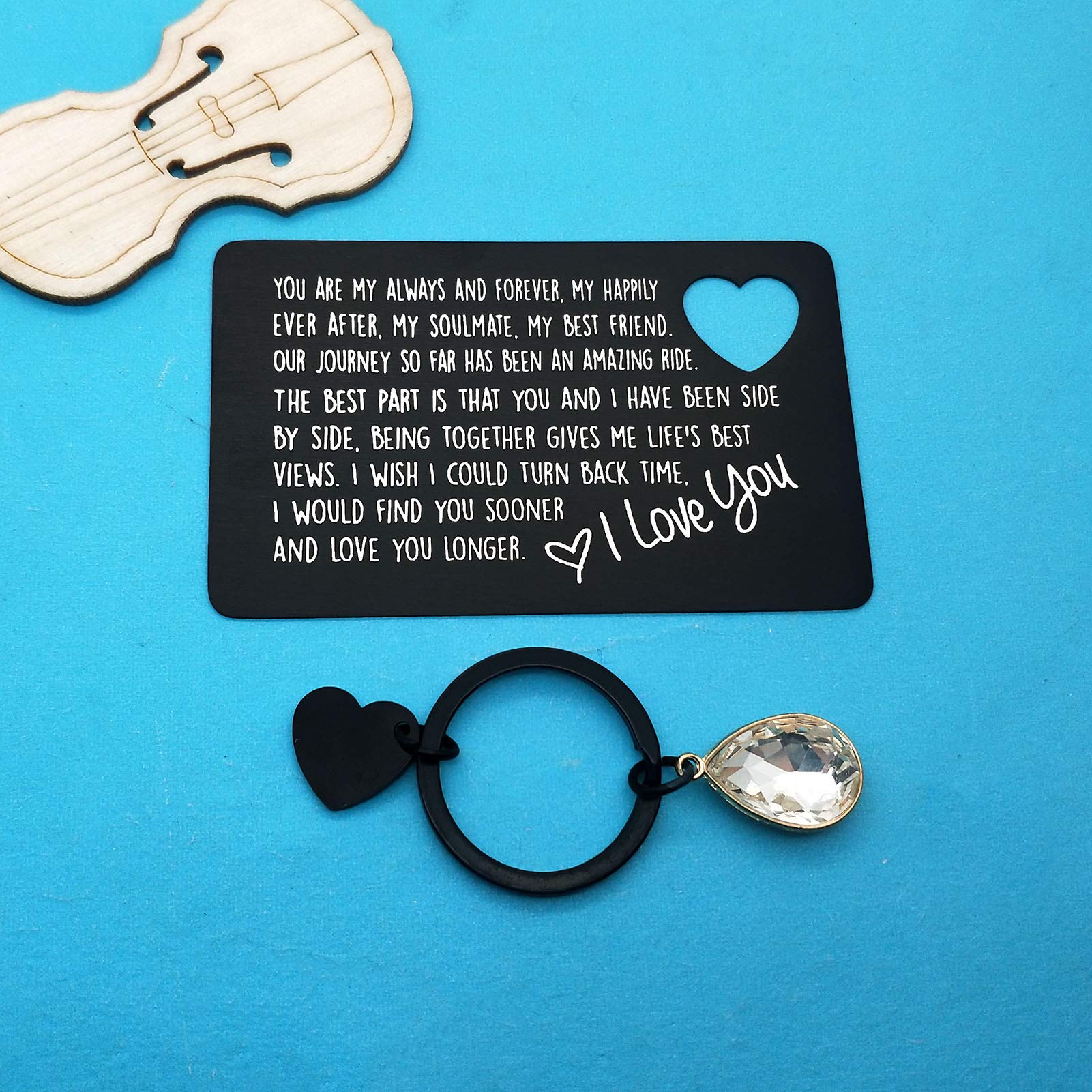 Engraved Wallet Card for Him - Anniversary, Birthday & Valentine's Gift for Boyfriend/Husband - Perfect for Weddings & Special Occasions