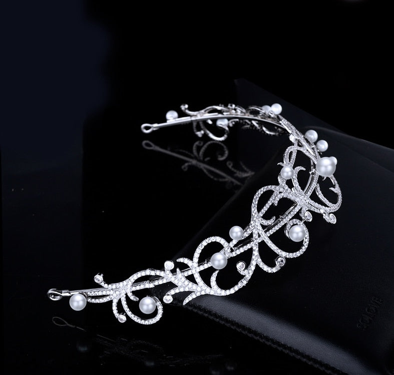 Branches Cubic Zirconia Silver Wedding Tiara for Girls - Elegant Hair Accessories HT21011 - Perfect for Bridal, Flower Girl, Pageant & Special Occasions
