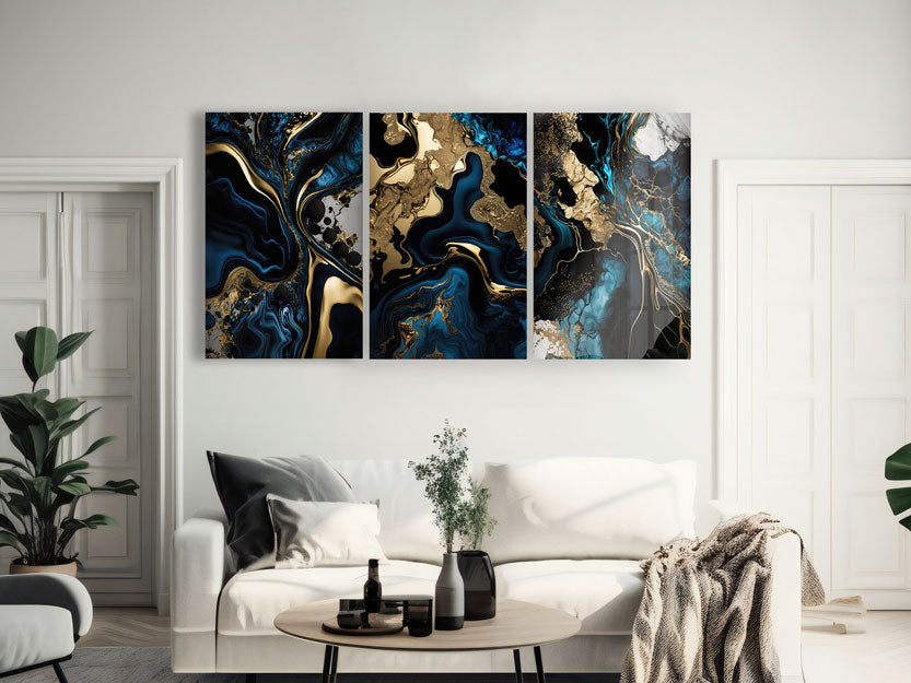 Earth Abstract Trinity - Modern Abstract Wall Art for Home & Office Decor | Perfect for Living Room, Bedroom & Workspace