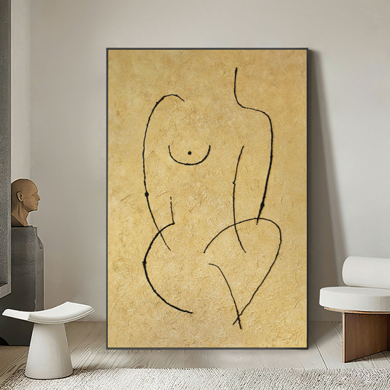 Original Abstract Nude Art - Hand Painted Acrylic Canvas Painting - Modern Wall Decor for Living Room, Bedroom & Office
