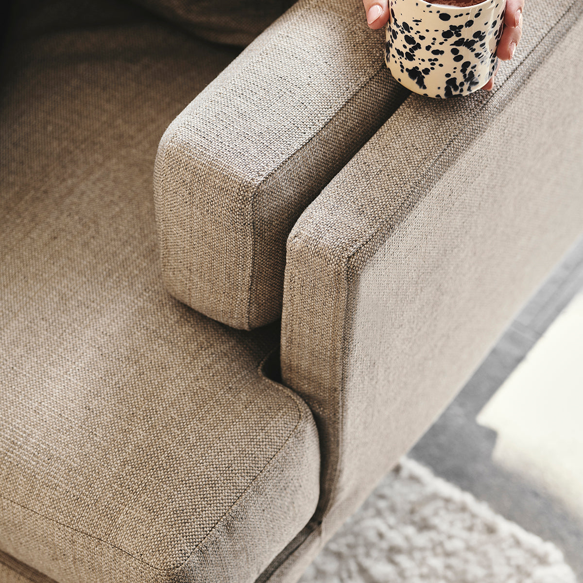 Premium Ernest Fabric 3-Seater Sofa - Comfortable Modern Living Room Couch for Home, Office & Lounge Areas