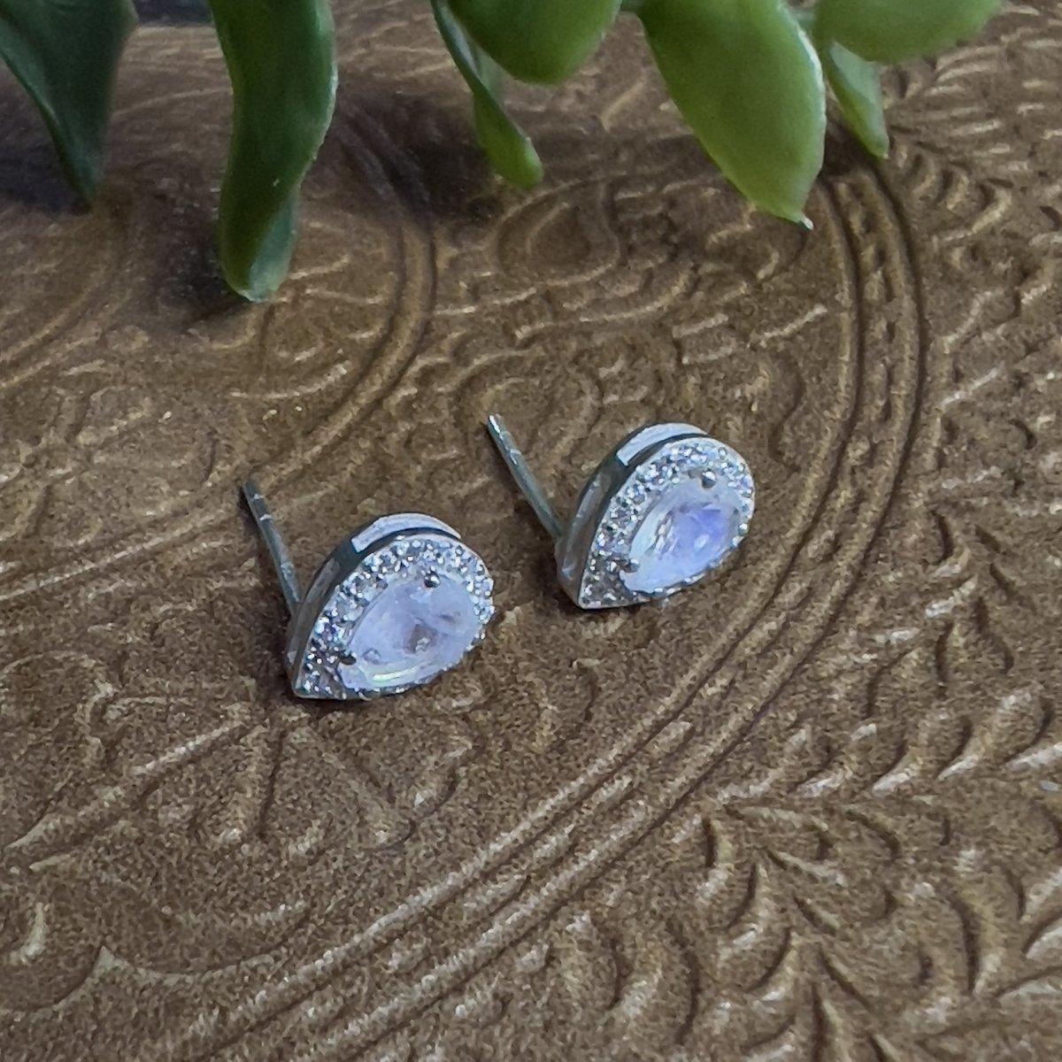 Luxury Twinkle Topaz & Moonstone Stud Earrings for Women - 925 Sterling Silver Dainty Jewelry - Perfect for Parties, Weddings & Everyday Wear