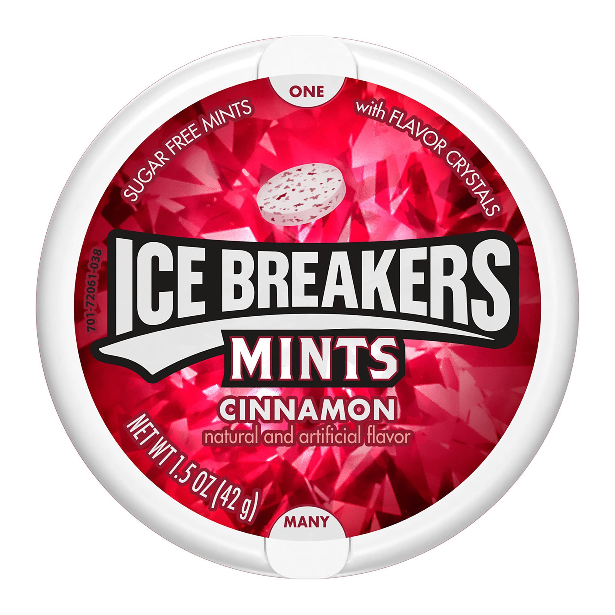 Sugar Free Cinnamon ICE BREAKERS Mints - 1.5-Ounce (Pack of 8) | Refreshing Breath Mints for Work, Travel & Everyday Freshness