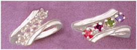 Solid Sterling Silver or 10kt Gold 3-6 Stone Mother's Ring Blank (Size 7) - Perfect for Jewelry Making, Custom Birthstone Rings & DIY Gifts