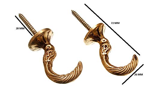 24 Pairs of Large 45MM Egyptian Solid Brass Curtain Tie Back Hooks - Elegant Window Treatment for Living Room, Bedroom & Drapes