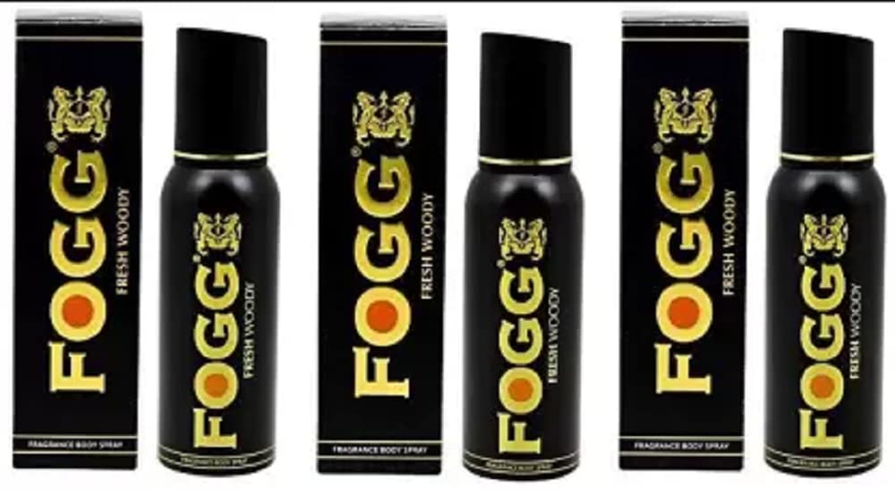FOGG Fresh WOODY Body Spray for Men & Women - 3 Pack (360ml) | Long-Lasting Fragrance, Deodorant & Refreshing Scent for Daily Use, Gym, Office & Outdoor Activities