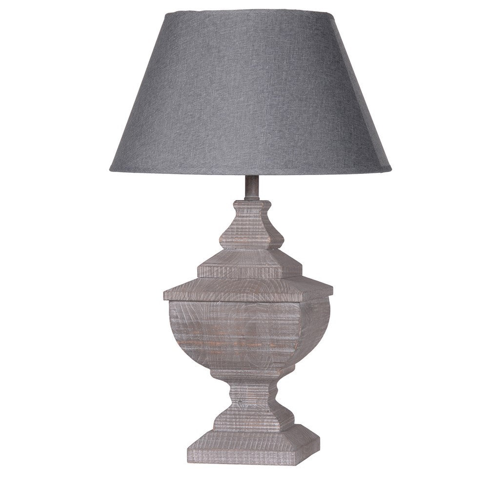 Modern Alex Table Lamp with Grey Fabric Shade - Stylish Bedside & Living Room Lighting for Home & Office Decor