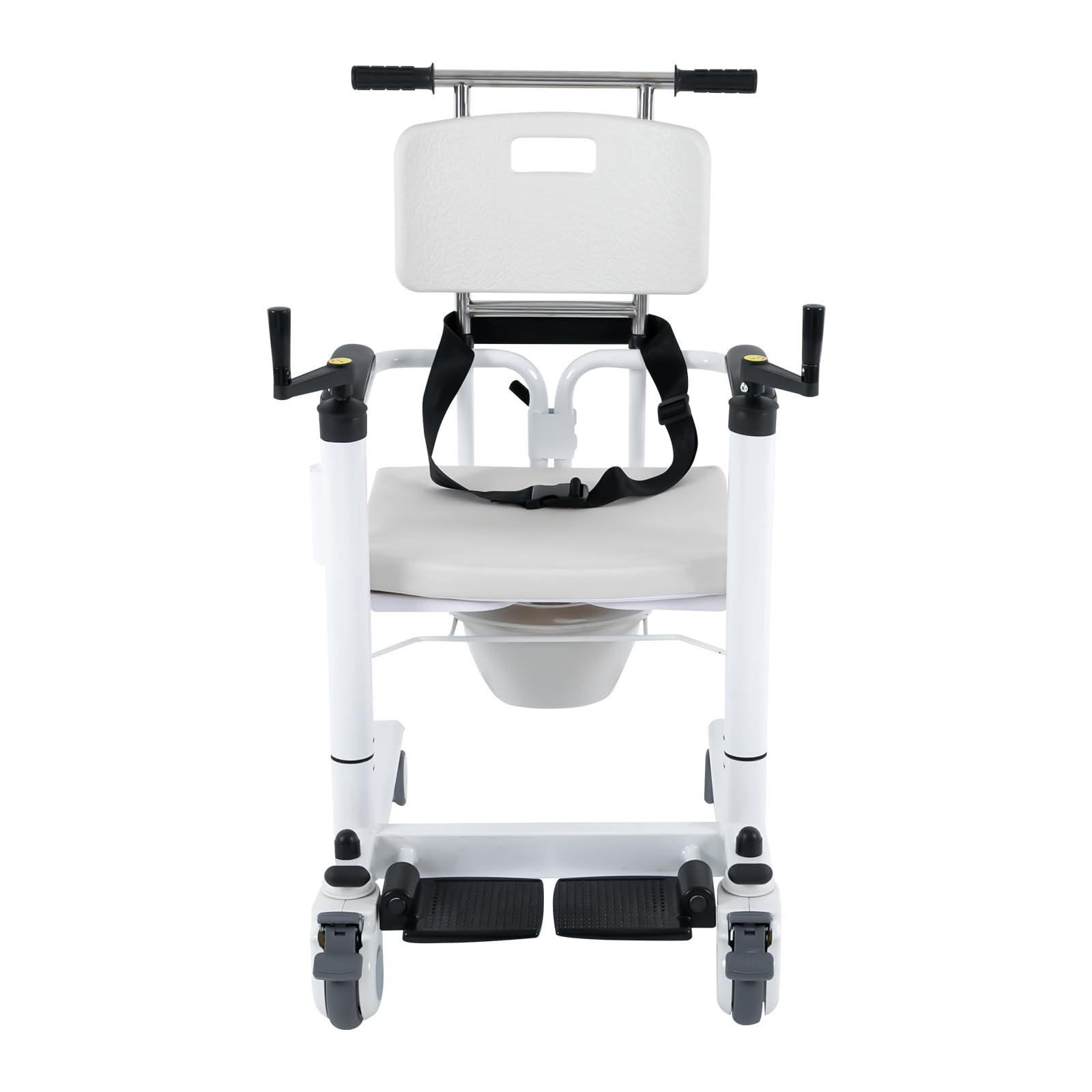 Portable Patient Lift Transfer Wheelchair for Elderly & Disabled - 180° Split Seat with Toilet & Shower Commode | Mobility Aid for Home Care, Hospital Use & Bathroom Safety