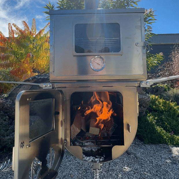 Winnerwell FastFold Camp Oven - Portable Stainless Steel Wood Stove for Outdoor Cooking, Backpacking & Camping | Perfect for Dutch Oven Meals, Baking & Heating in Wilderness Adventures