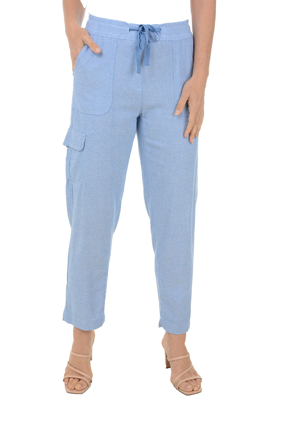 Breathable Linen Blend Cargo Pants with Multiple Pockets - Comfortable Outdoor Hiking & Travel Pants for Men & Women