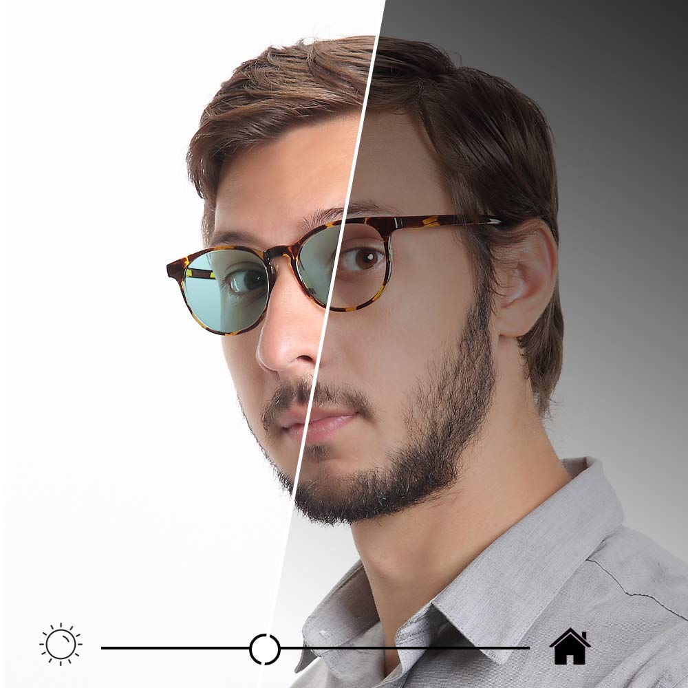 Blue Light Blocking Glasses for Women & Men - Photochromic Gray Anti Eyestrain Computer Glasses with Spring Hinge - Gaming, Reading & TV Glasses to Reduce Glare & Digital Eye Fatigue - Perfect for Office, Gaming & Screen Time